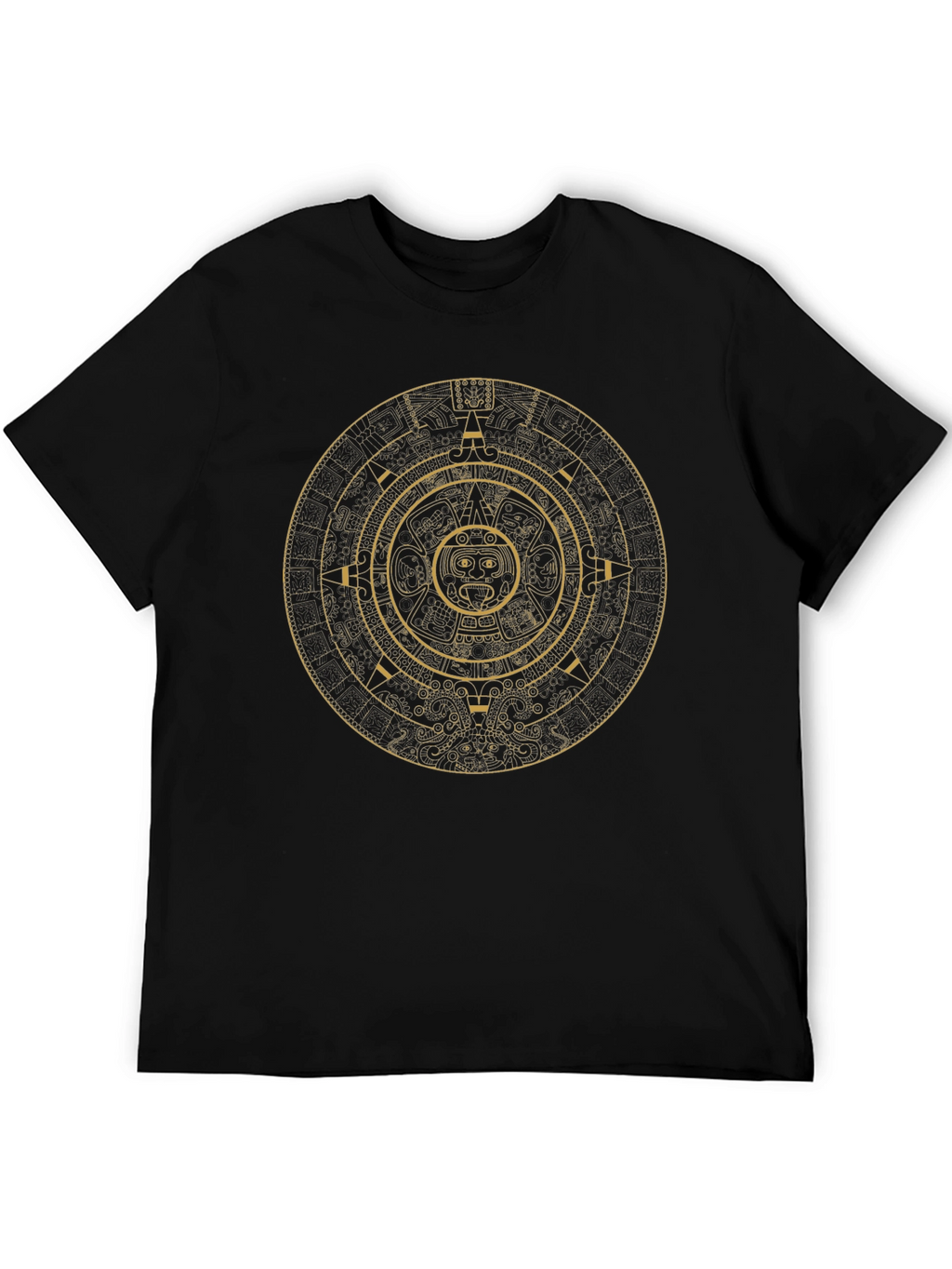 Aztec Calendar Graphic Black T-Shirt