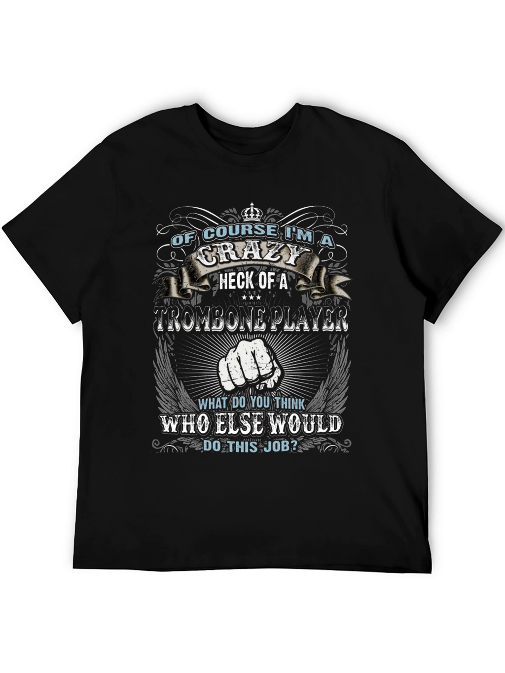 Crazy Trombone Player Graphic T-Shirt