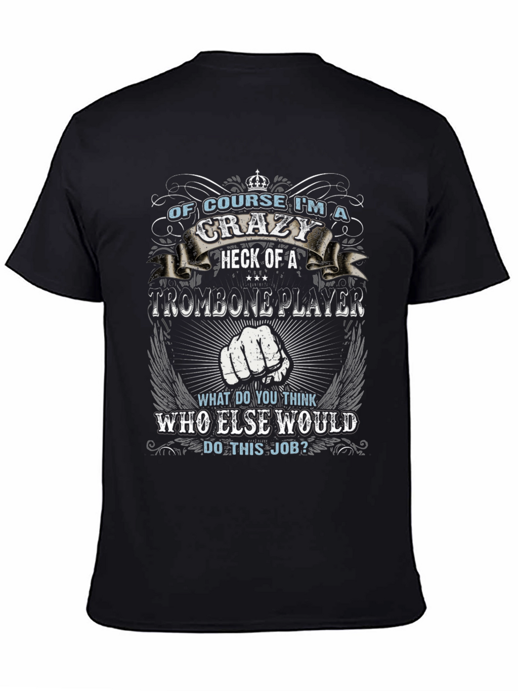 Crazy Trombone Player Graphic T-Shirt