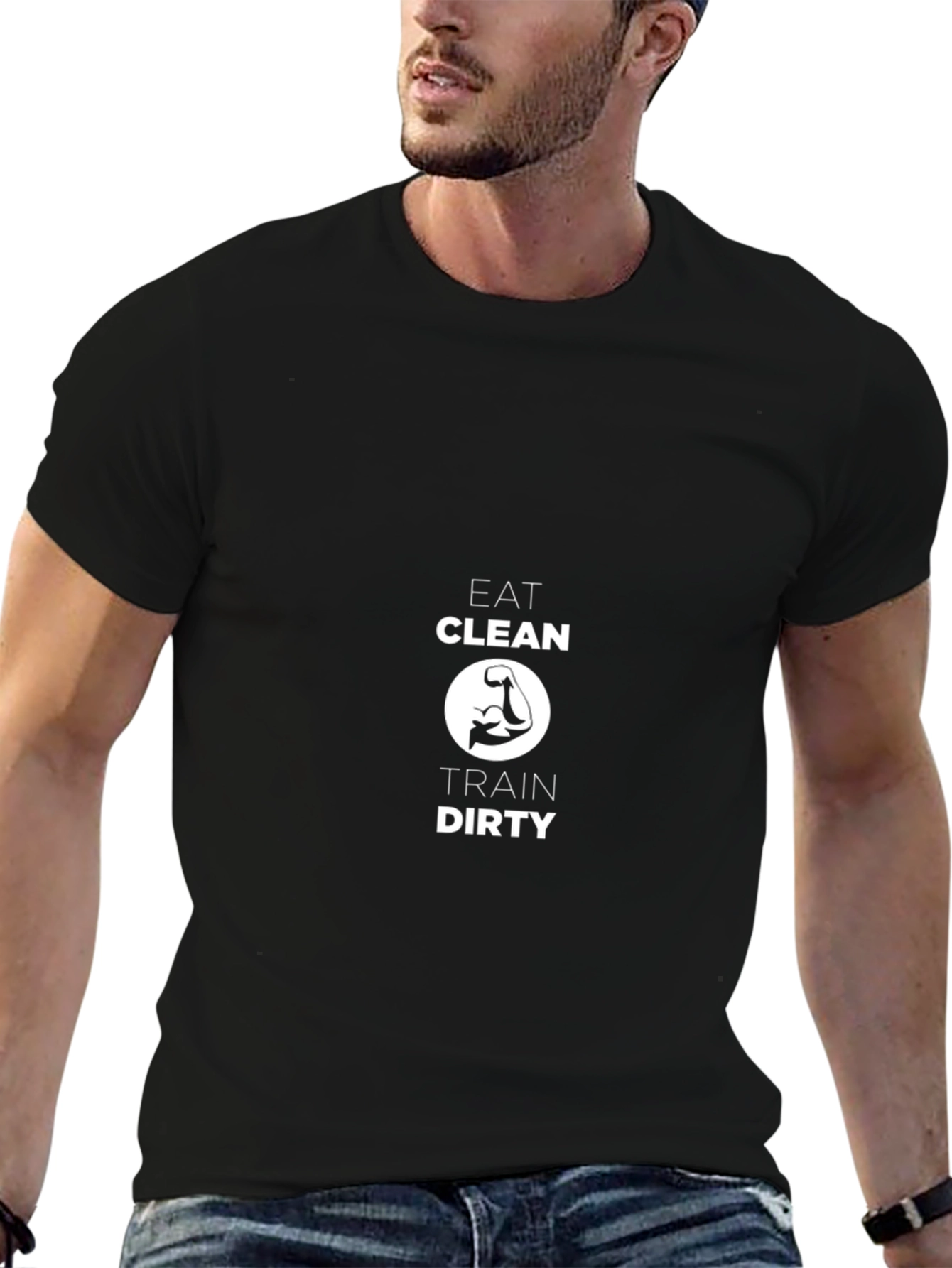 Eat Clean Train Dirty Black T-Shirt