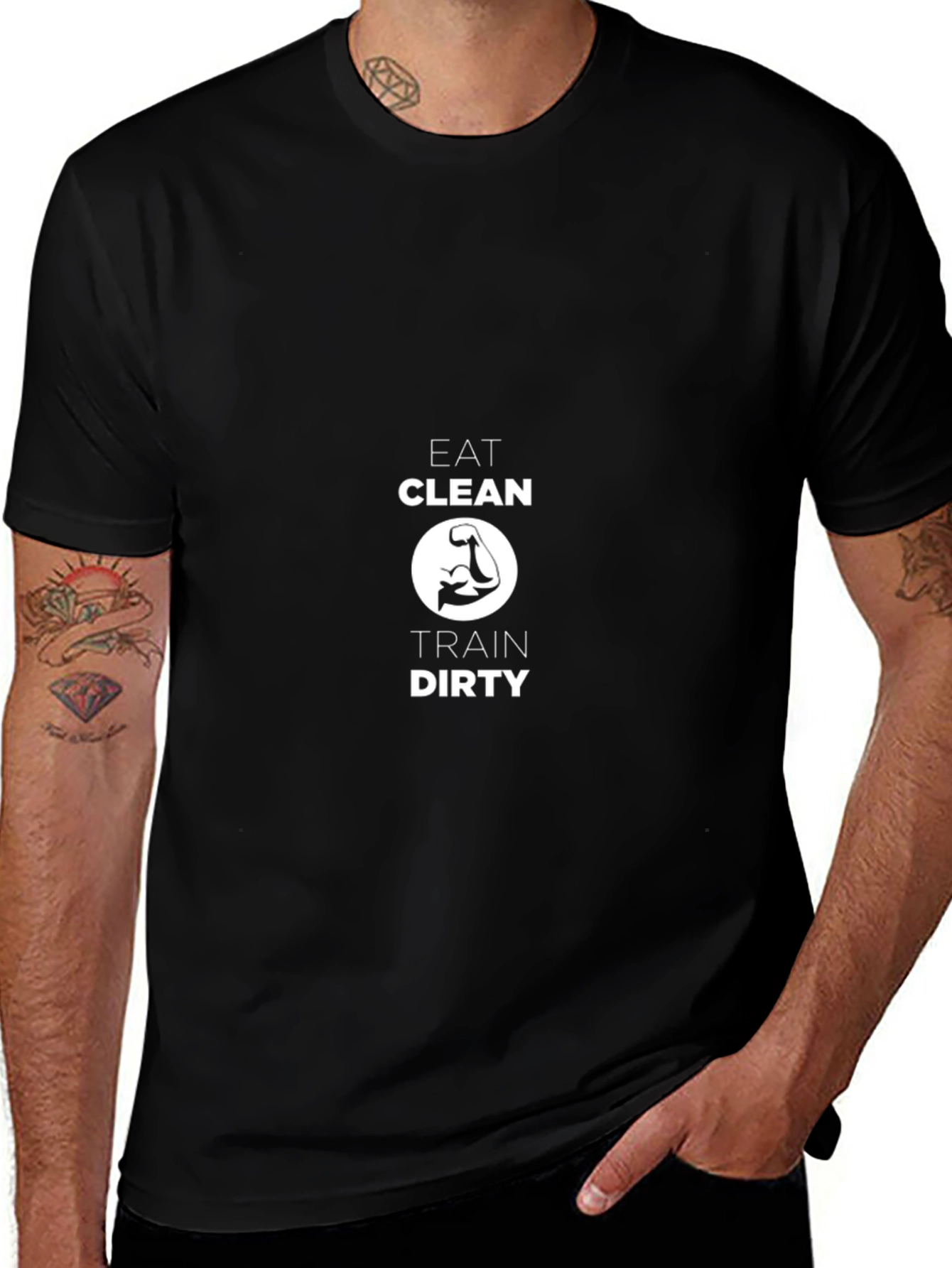 Eat Clean Train Dirty Black T-Shirt