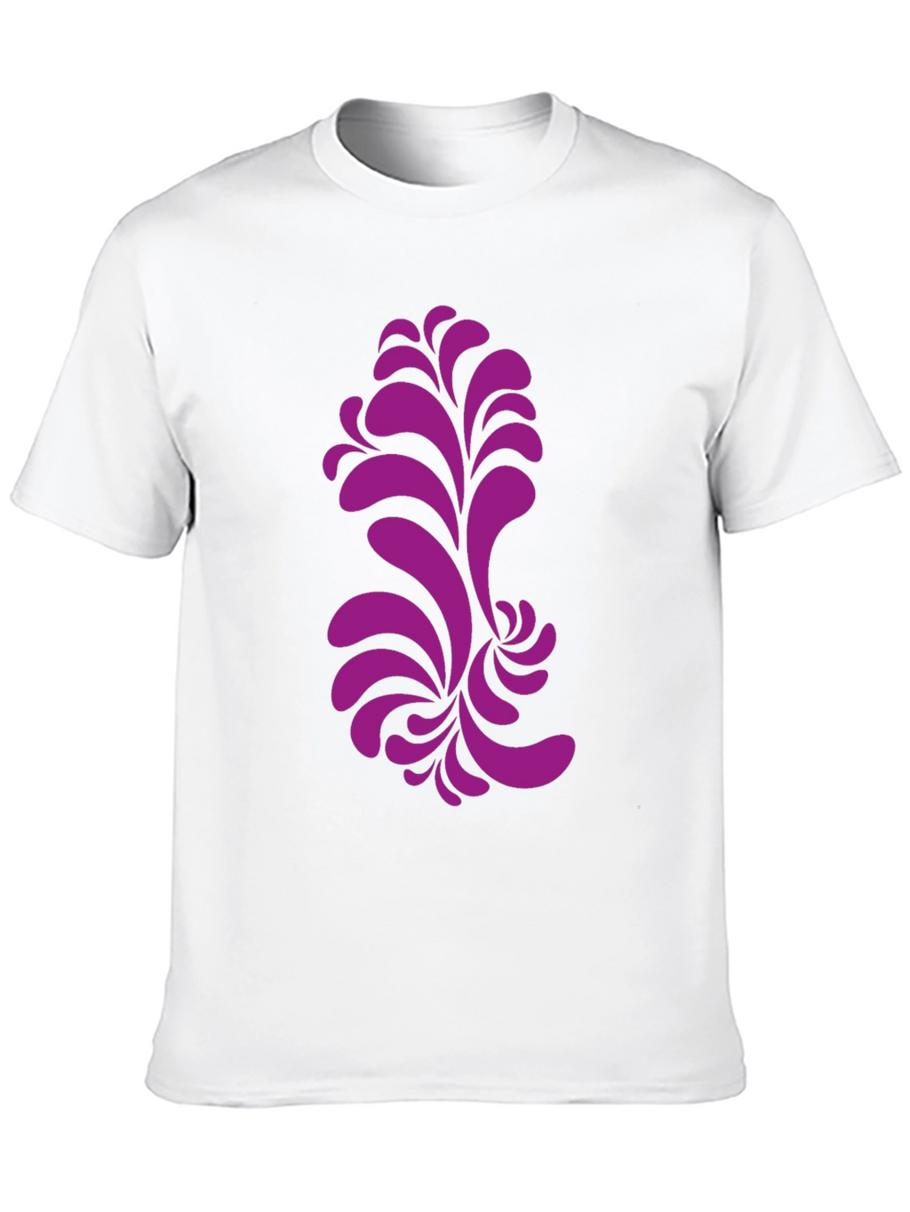 Black T-Shirt with Purple Floral Design