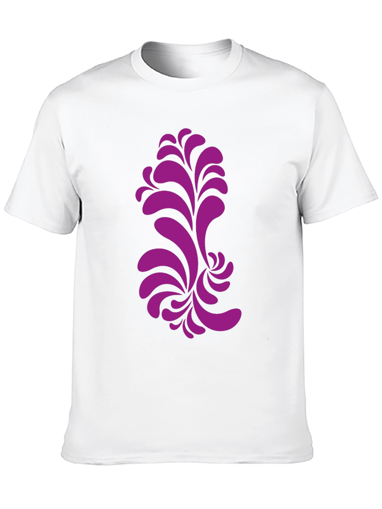 Black T-Shirt with Purple Floral Design
