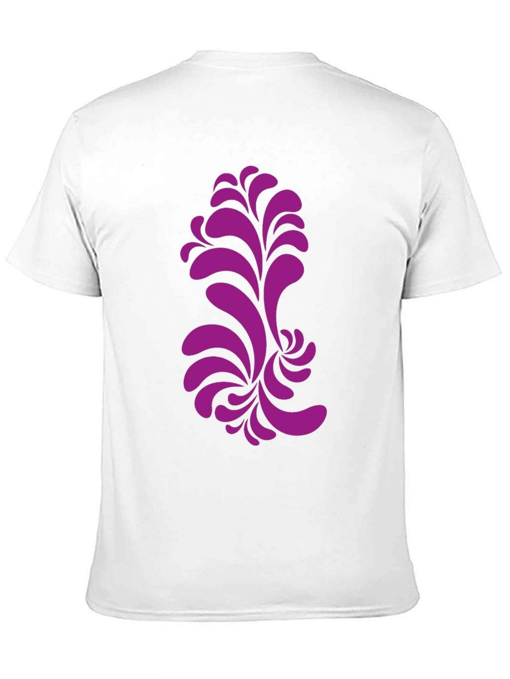 Black T-Shirt with Purple Floral Design