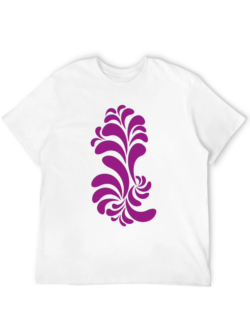 Black T-Shirt with Purple Floral Design