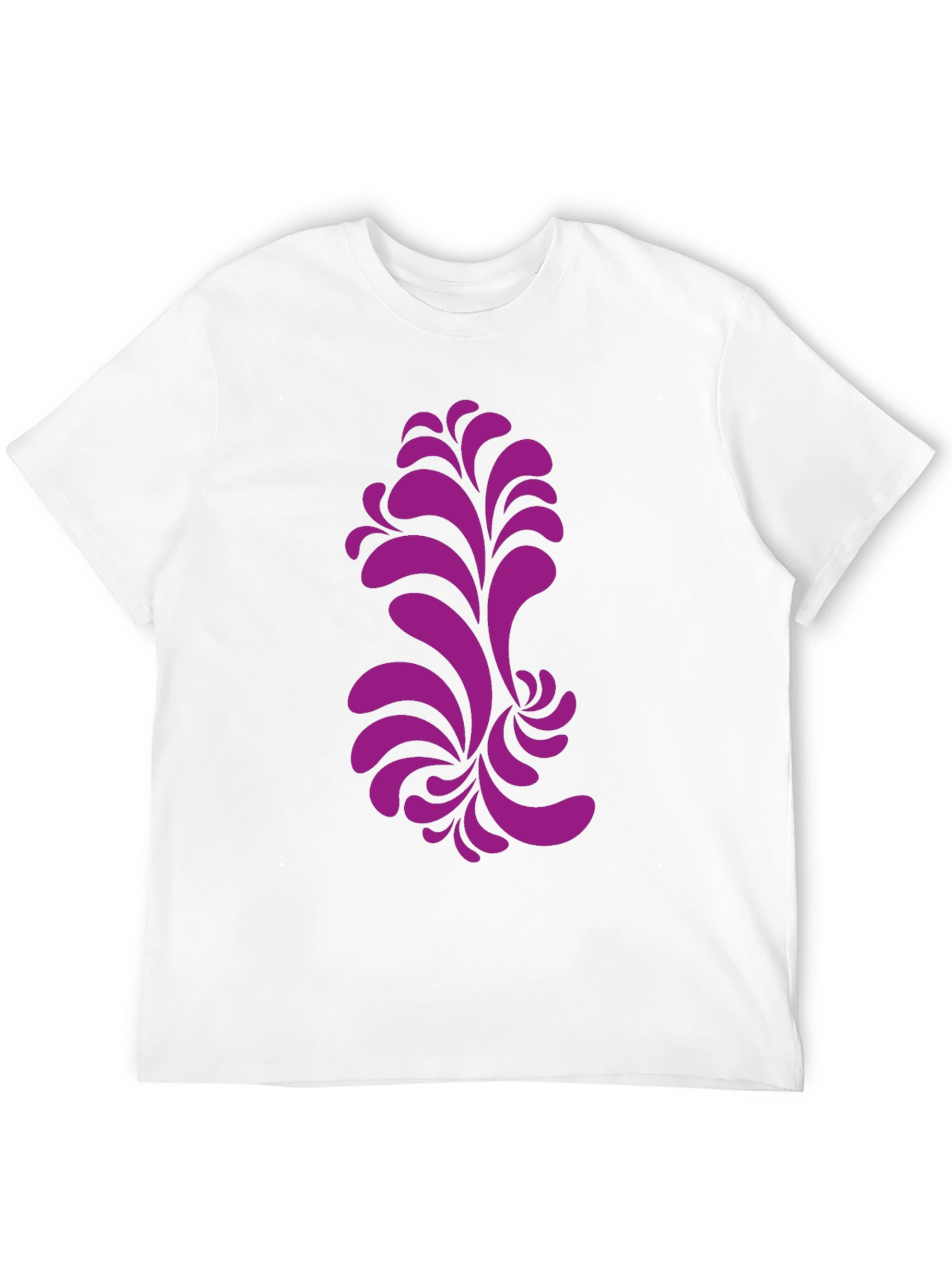 Black T-Shirt with Purple Floral Design