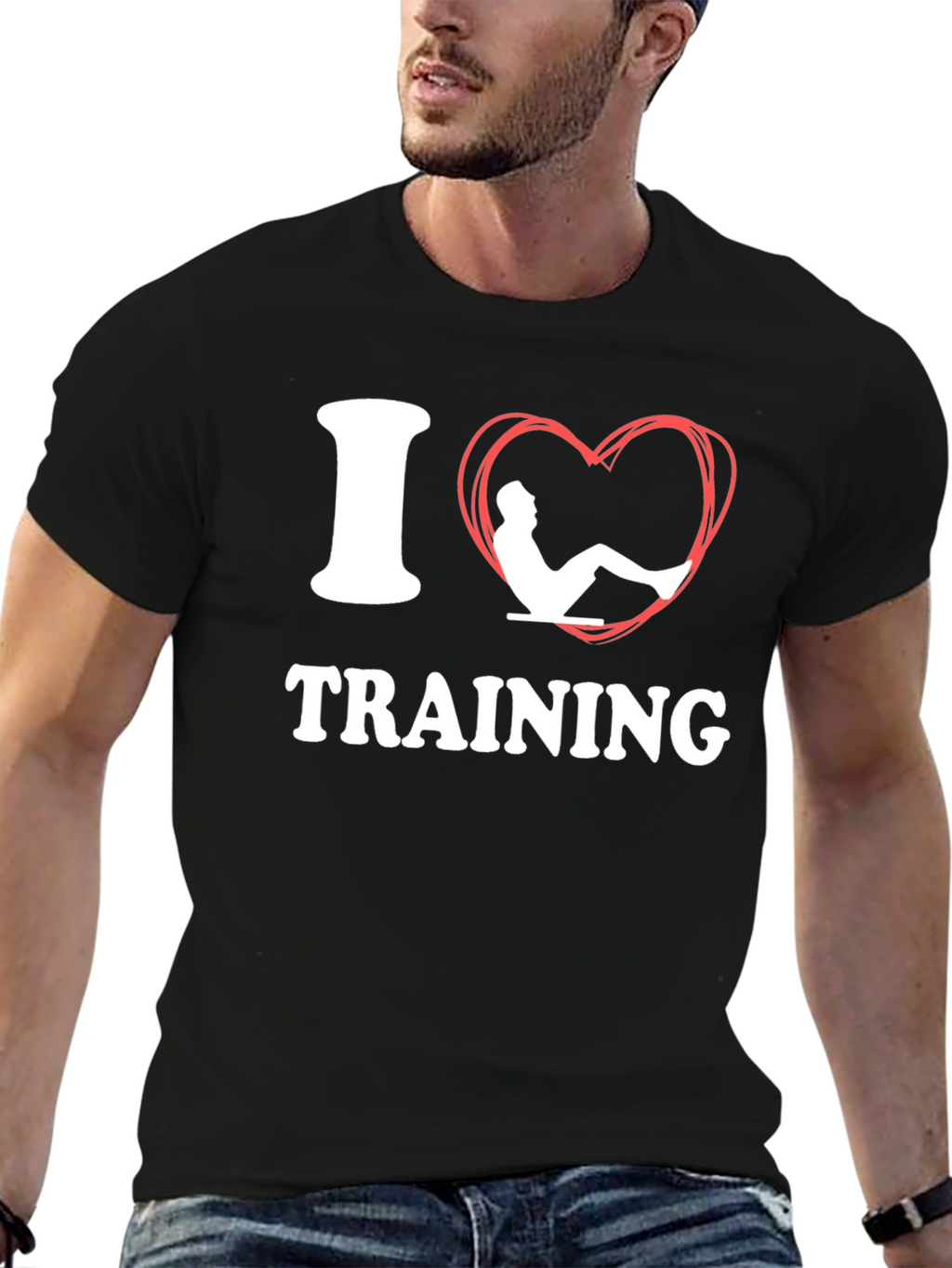 I Love Training T-Shirt Fitness Gym Workout Tee