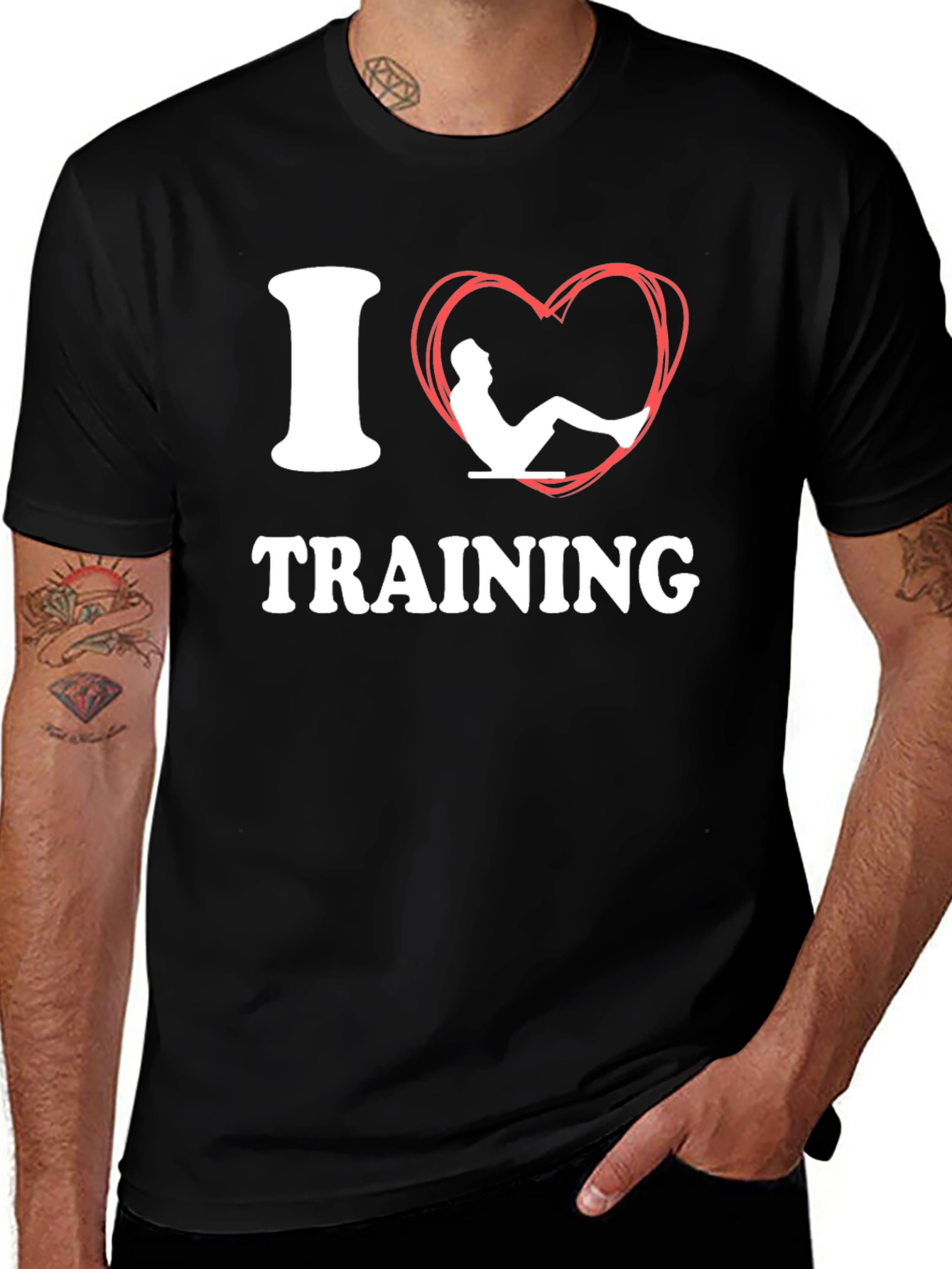 I Love Training T-Shirt Fitness Gym Workout Tee