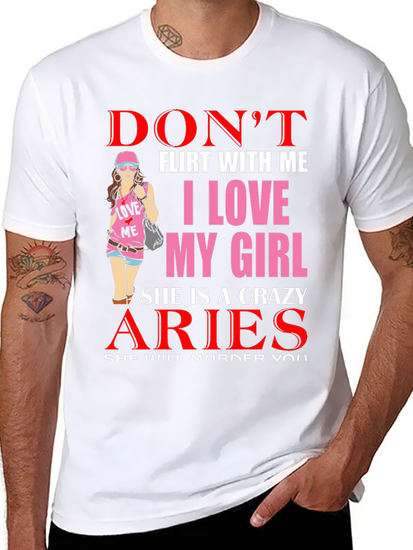 Dont Flirt Aries Girlfriend Graphic Tee