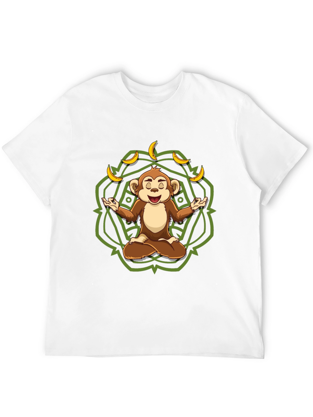 Zen Monkey Banana T-Shirt - Meditating Chimp Tee