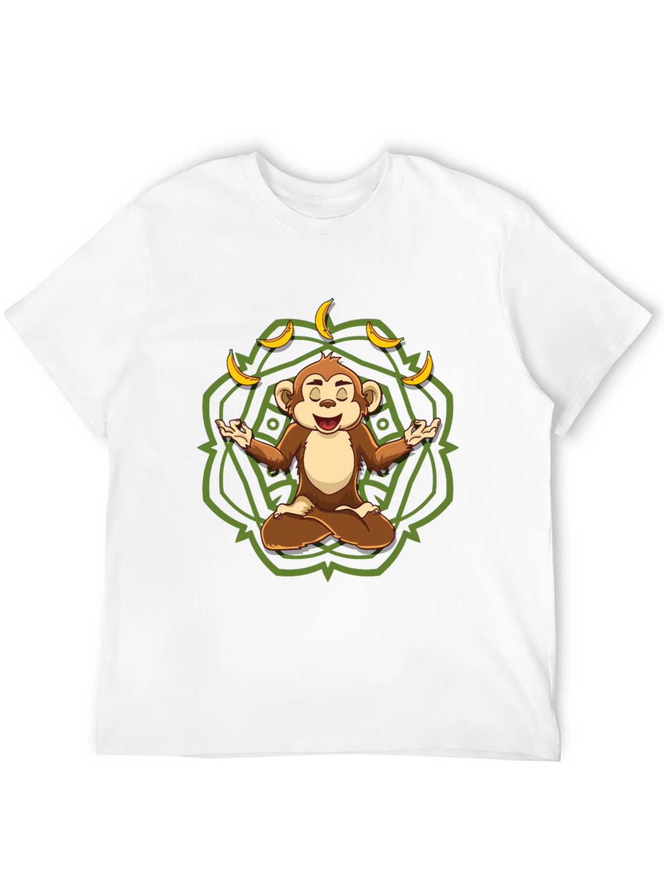 Zen Monkey Banana T-Shirt - Meditating Chimp Tee