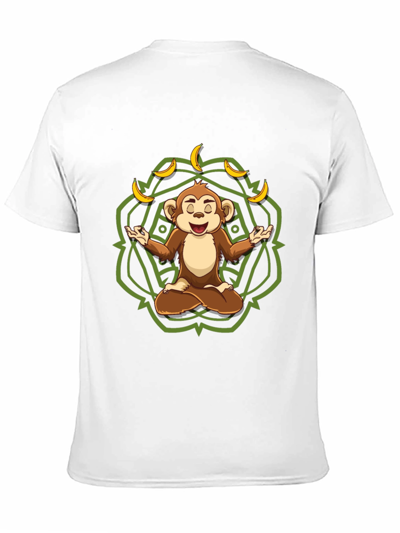Zen Monkey Banana T-Shirt - Meditating Chimp Tee