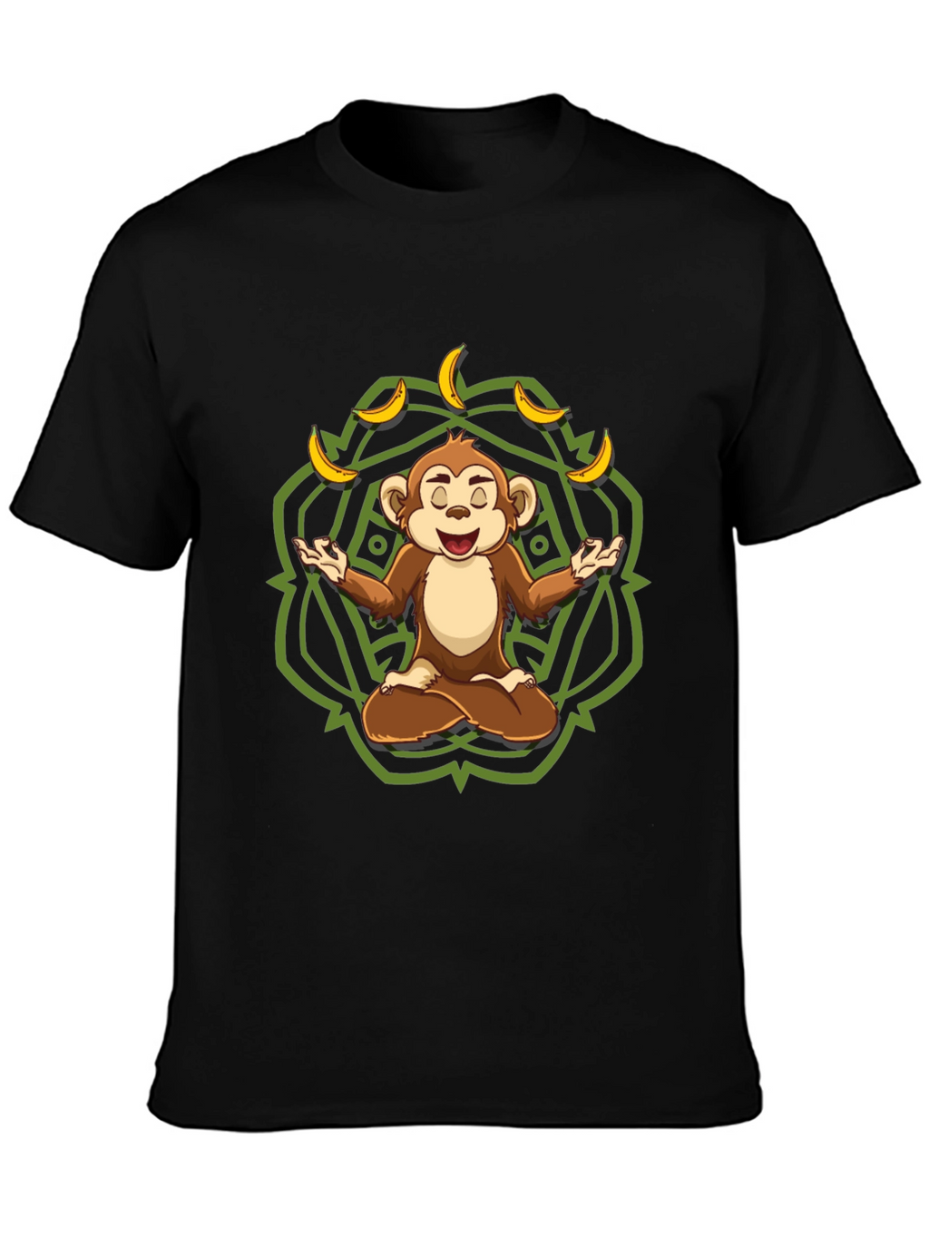 Zen Monkey Banana T-Shirt - Meditating Chimp Tee