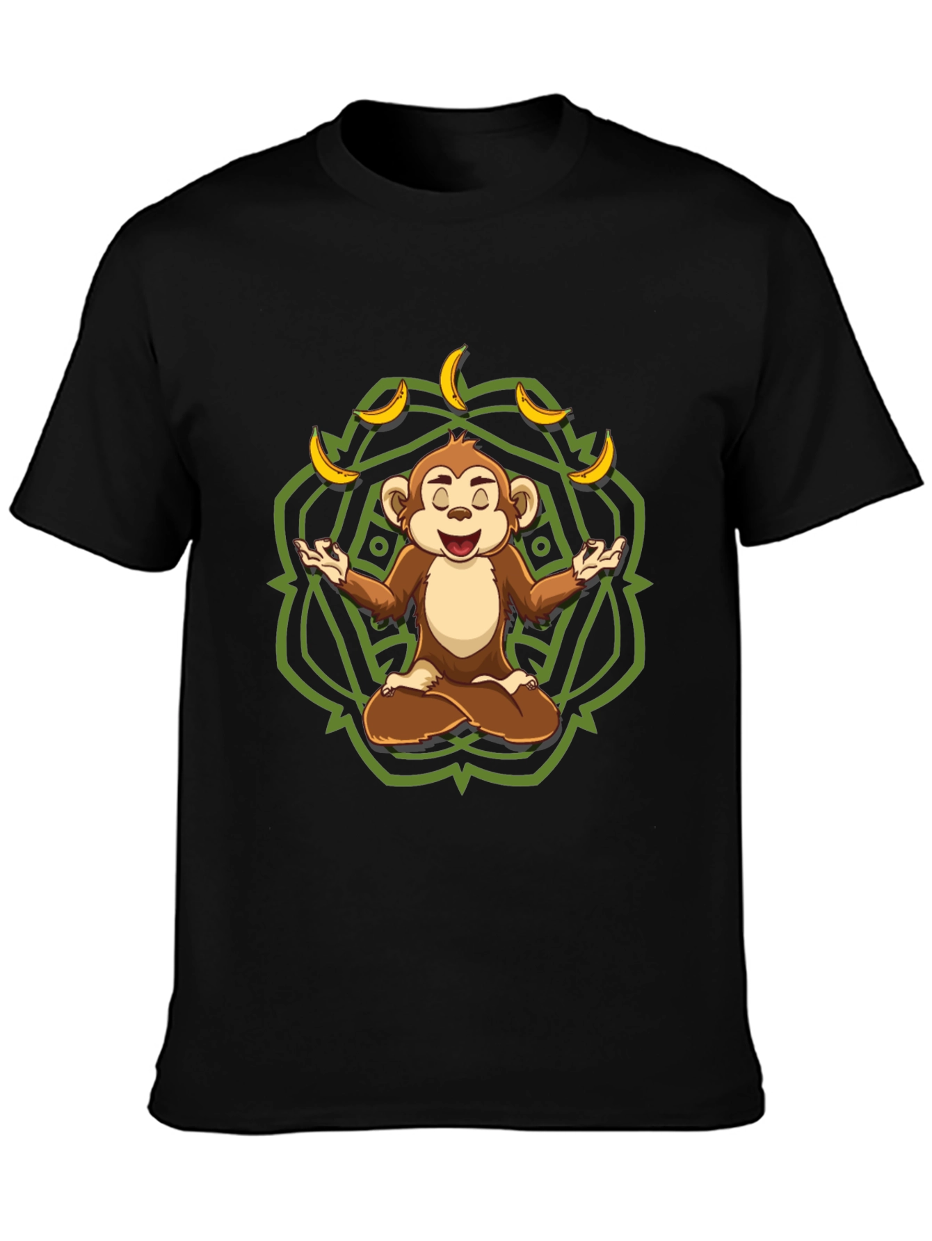 Zen Monkey Banana T-Shirt - Meditating Chimp Tee