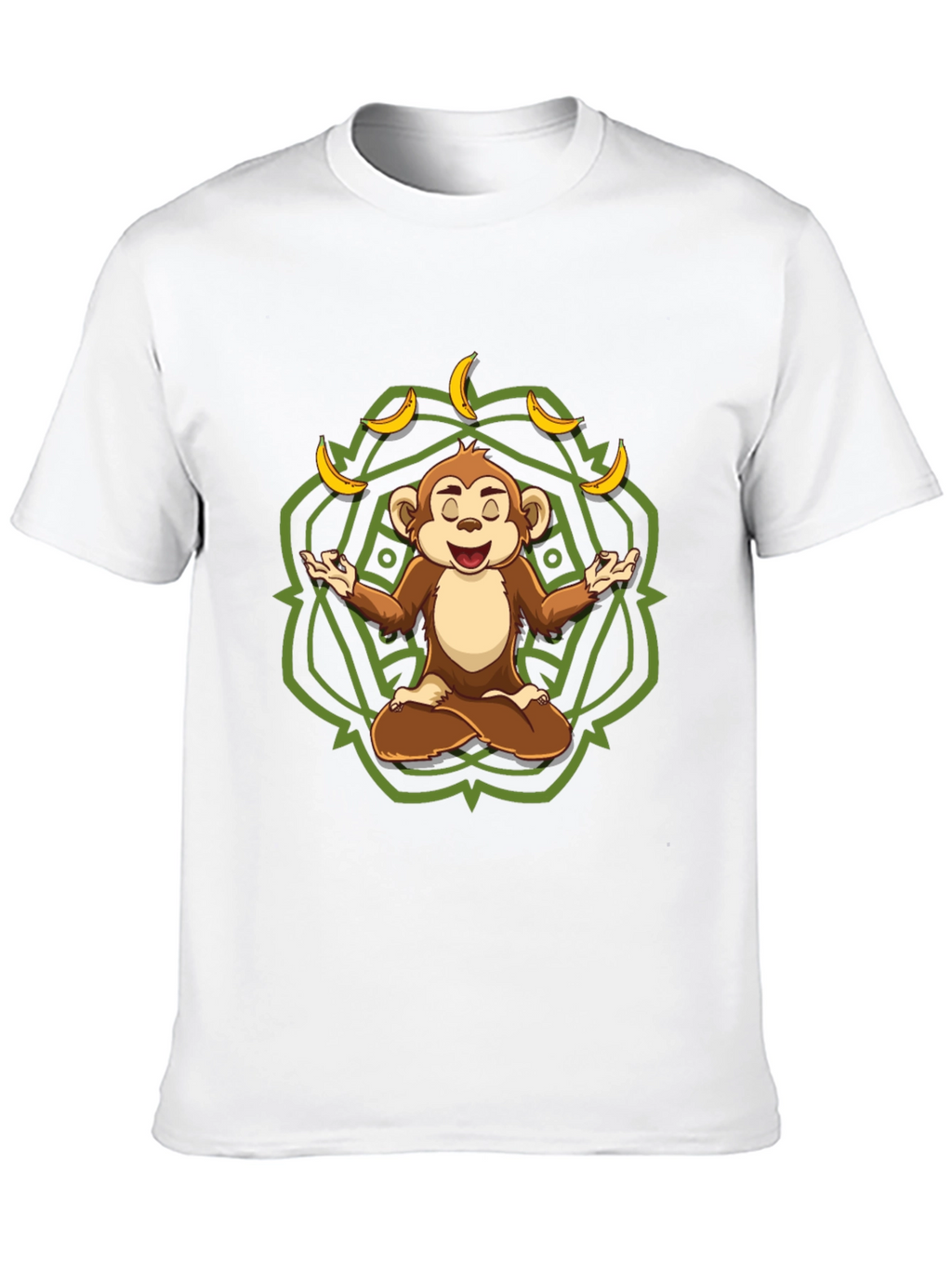 Zen Monkey Banana T-Shirt - Meditating Chimp Tee