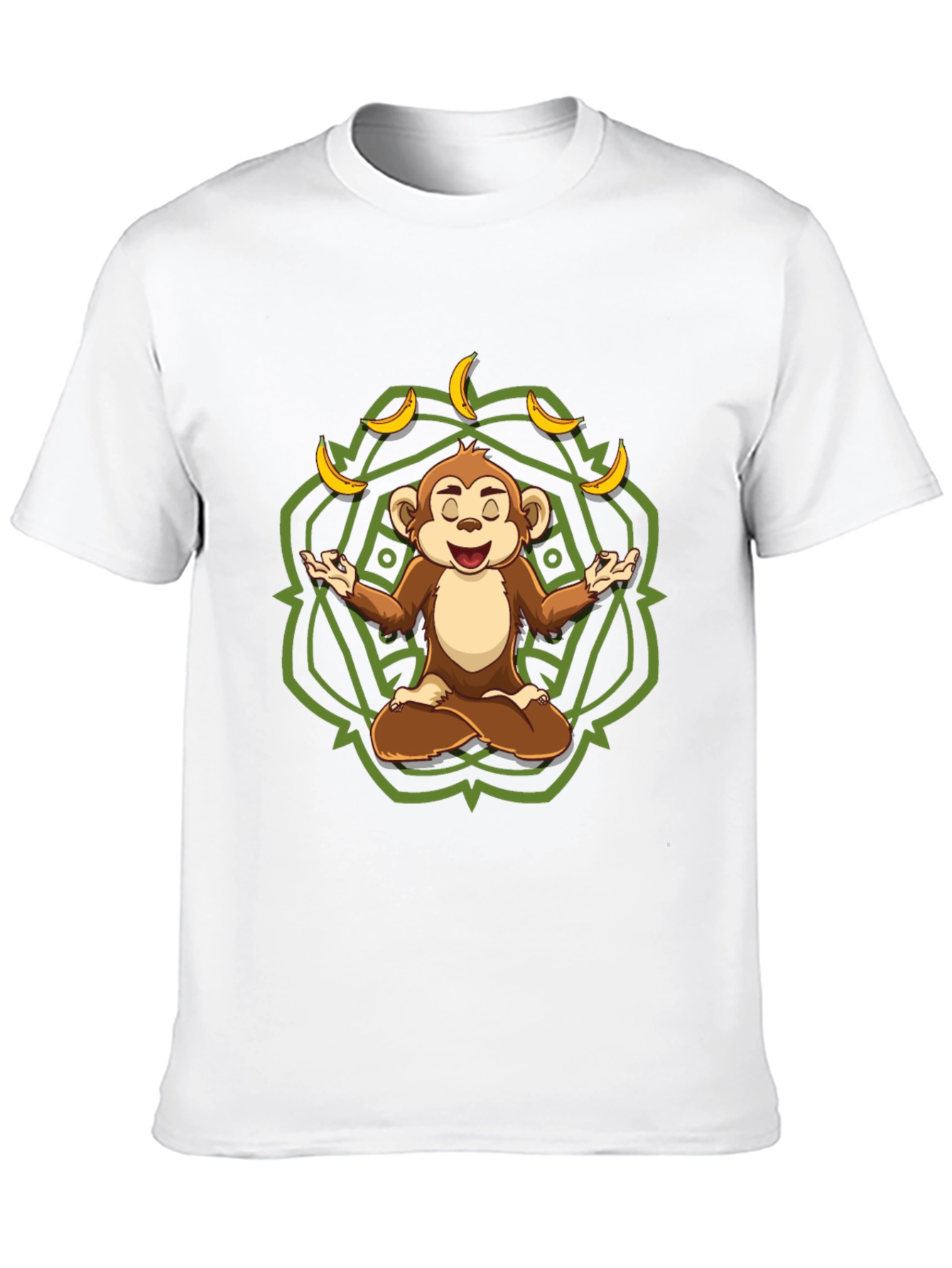 Zen Monkey Banana T-Shirt - Meditating Chimp Tee