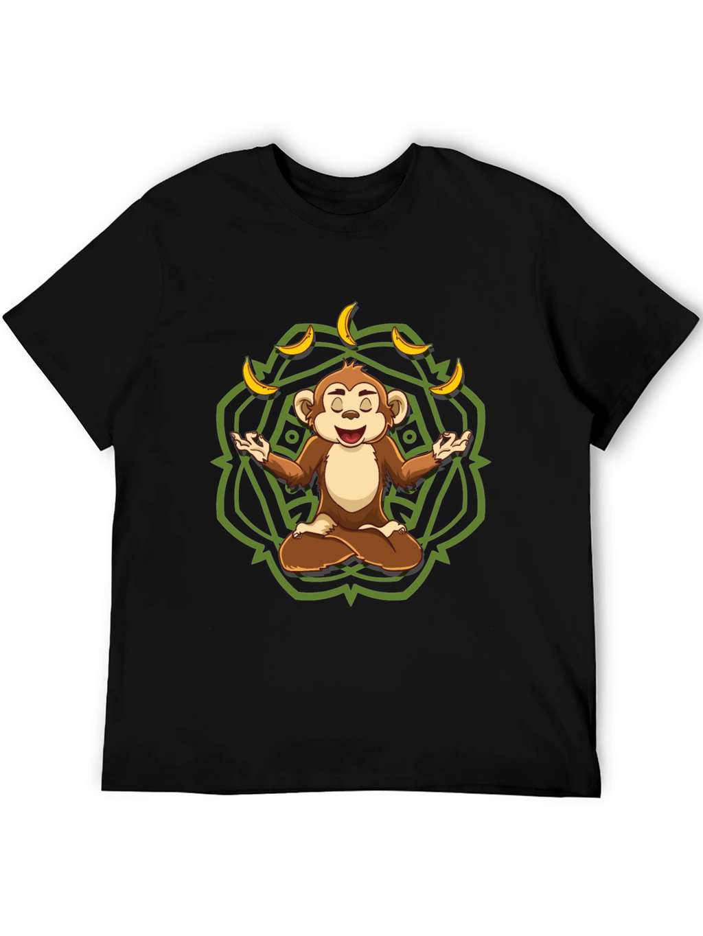 Zen Monkey Banana T-Shirt - Meditating Chimp Tee