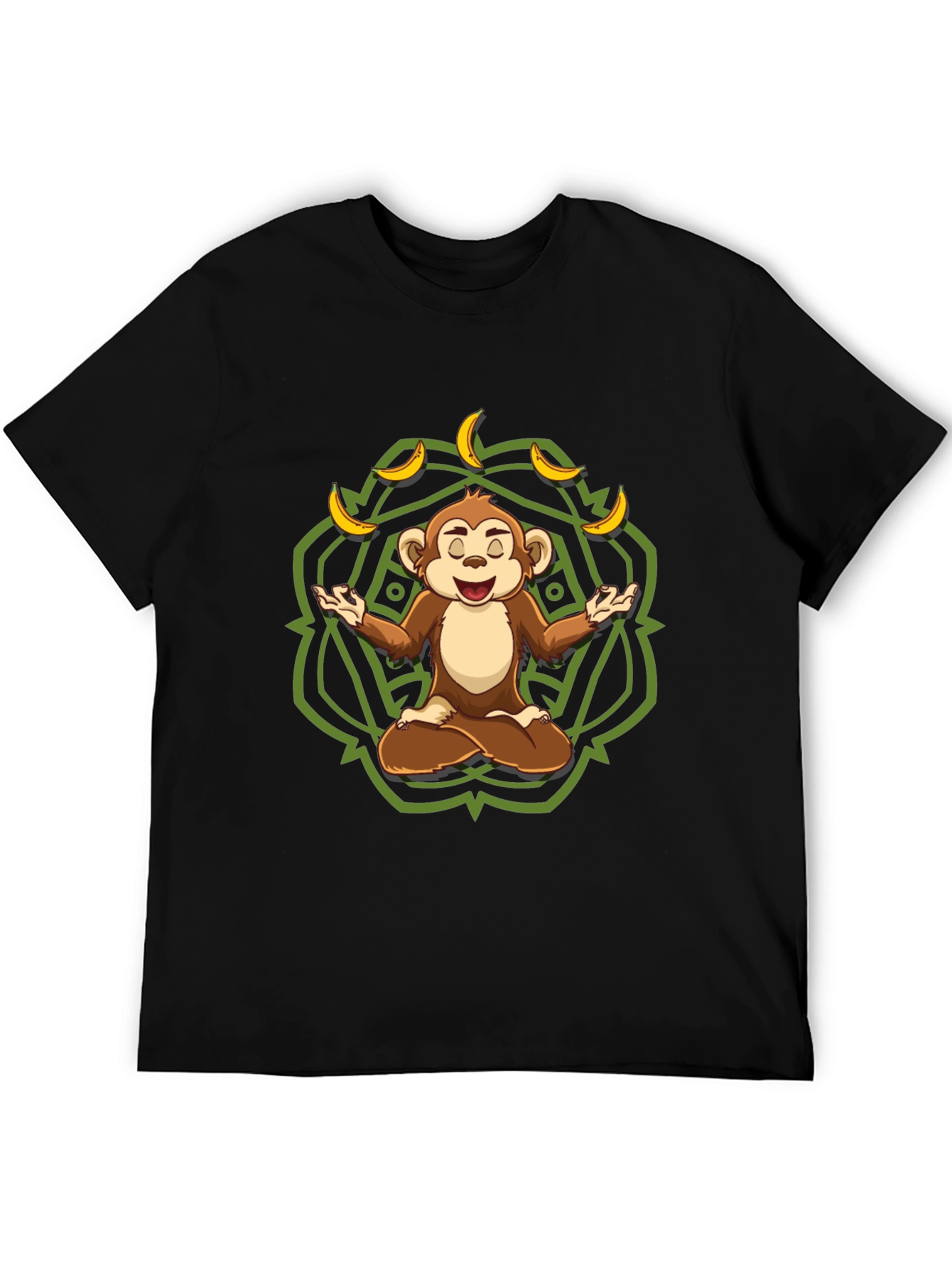 Zen Monkey Banana T-Shirt - Meditating Chimp Tee
