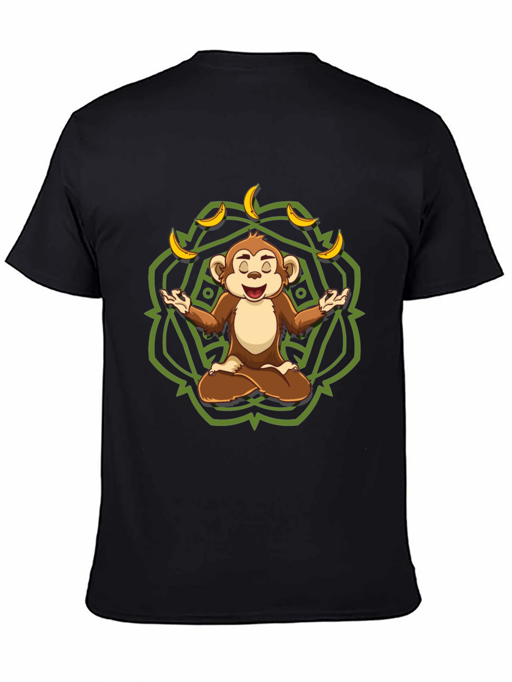 Zen Monkey Banana T-Shirt - Meditating Chimp Tee