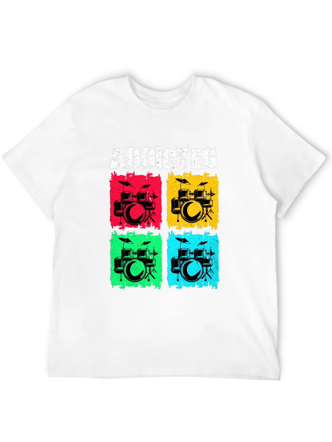 Addicted Drums Graphic Tee - Black Cotton T-Shirt