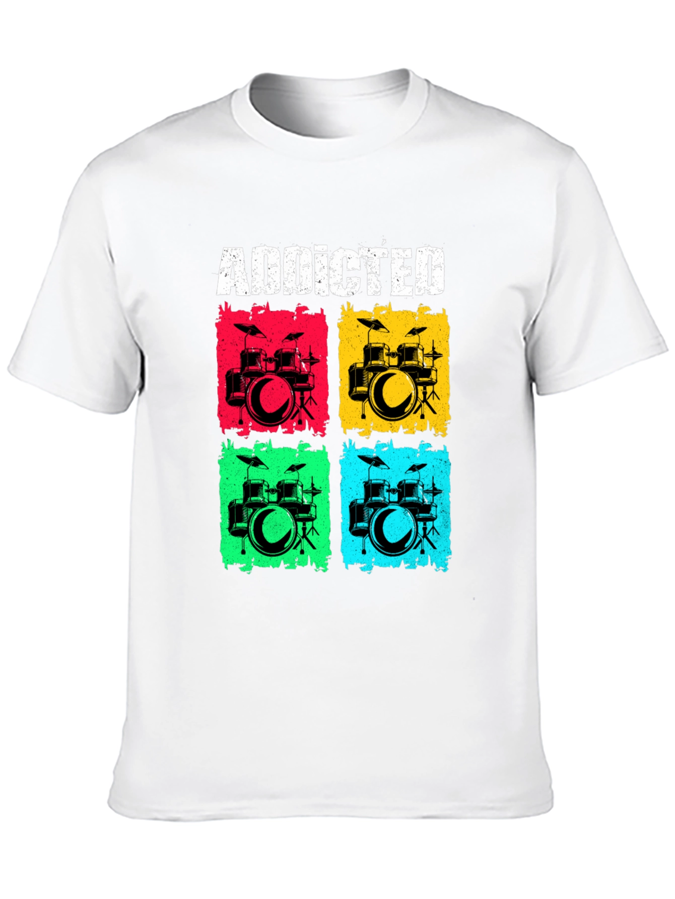 Addicted Drums Graphic Tee - Black Cotton T-Shirt