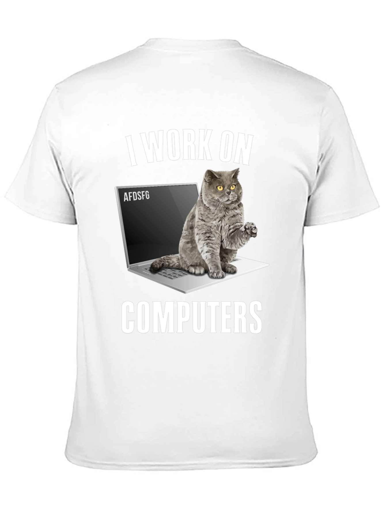 I Work on Computers Cat T-Shirt