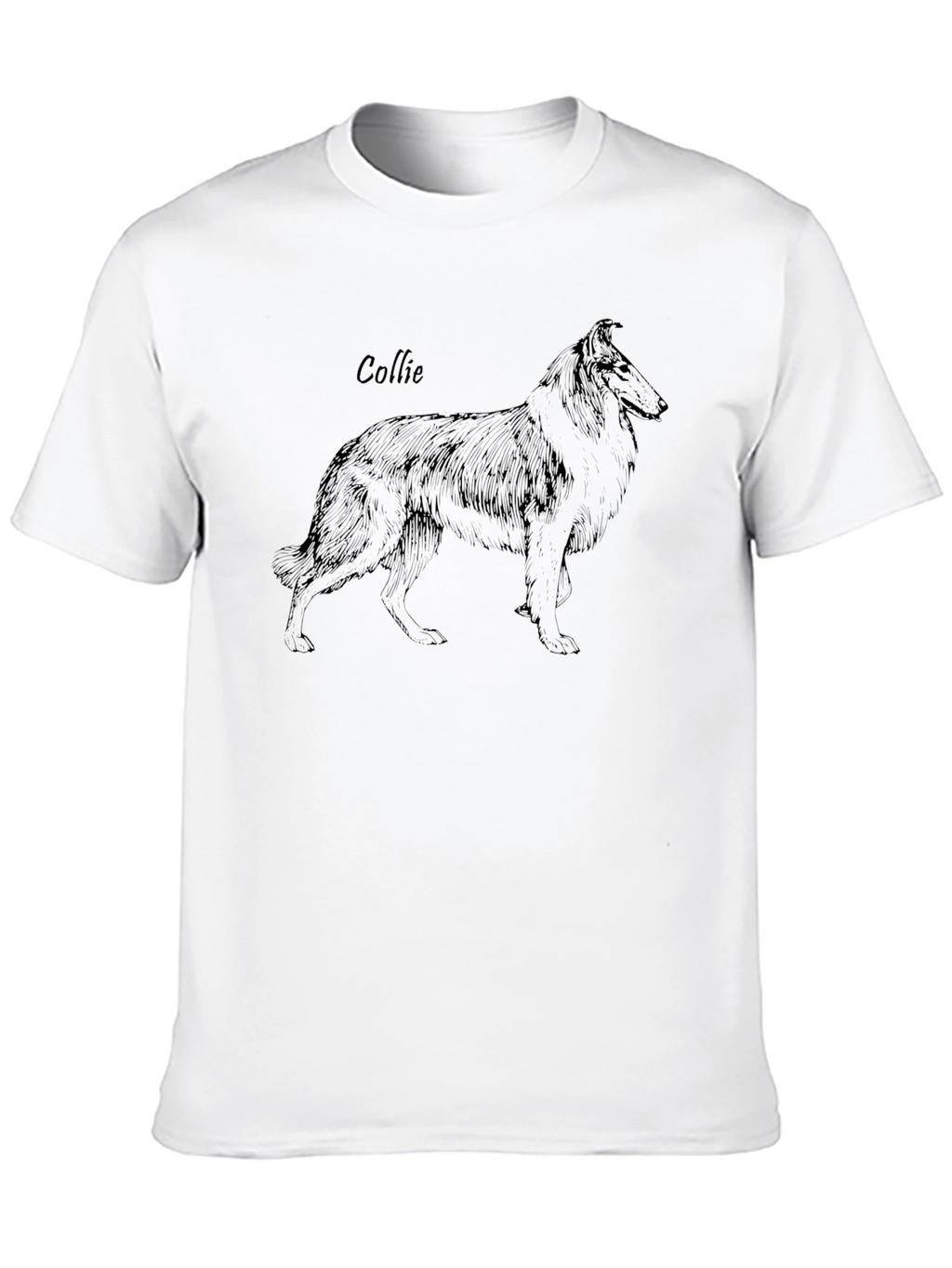 Collie Dog Sketch T-Shirt - Classic Design