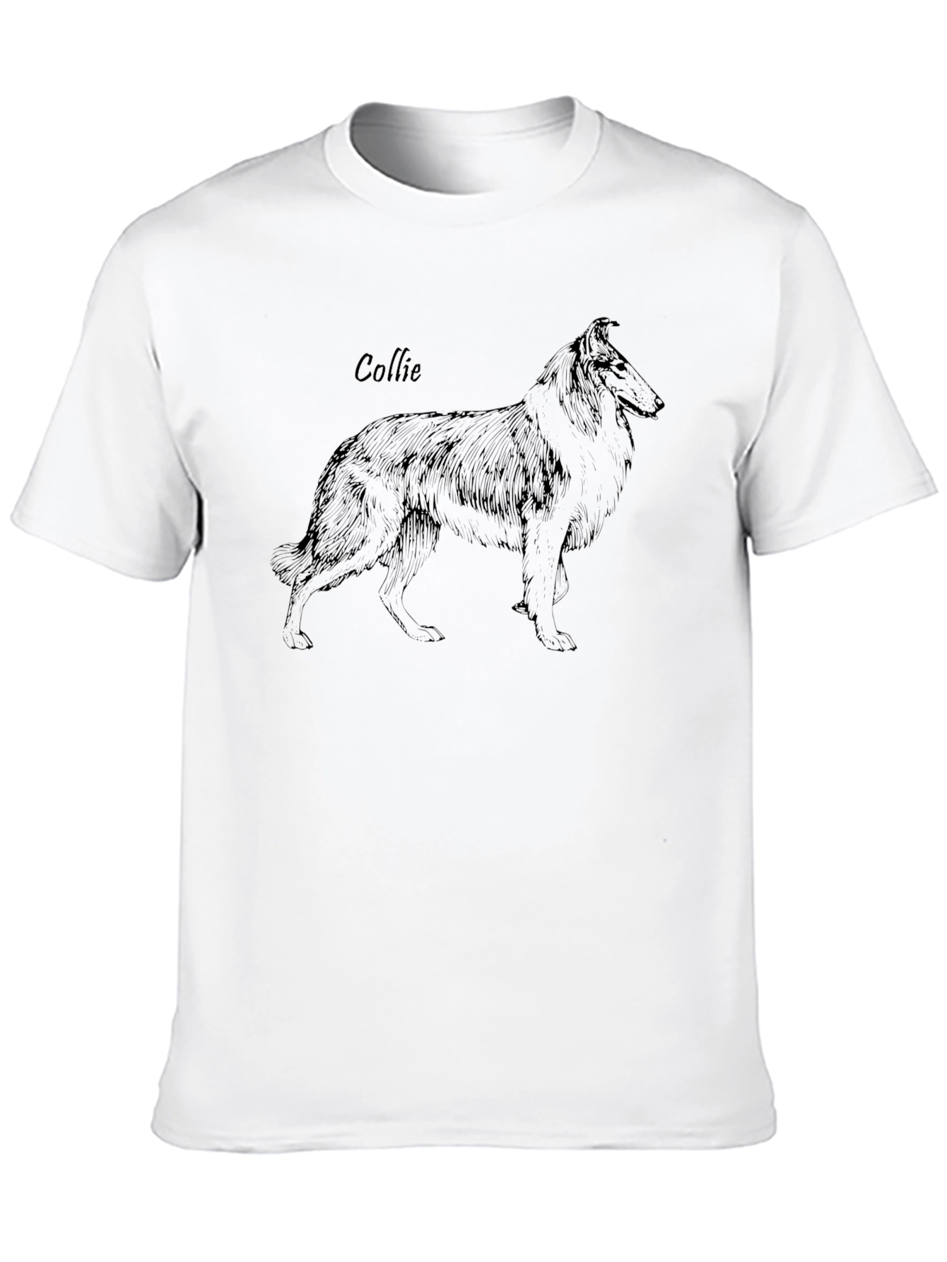 Collie Dog Sketch T-Shirt - Classic Design
