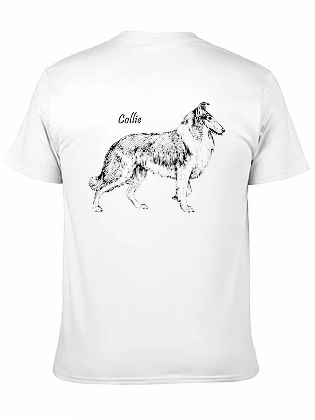 Collie Dog Sketch T-Shirt - Classic Design