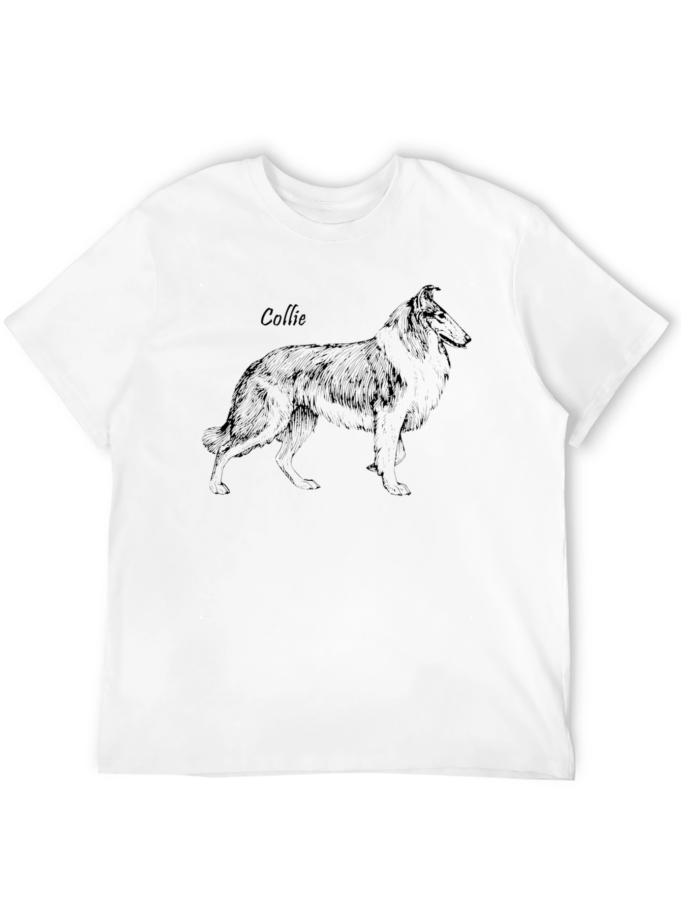 Collie Dog Sketch T-Shirt - Classic Design