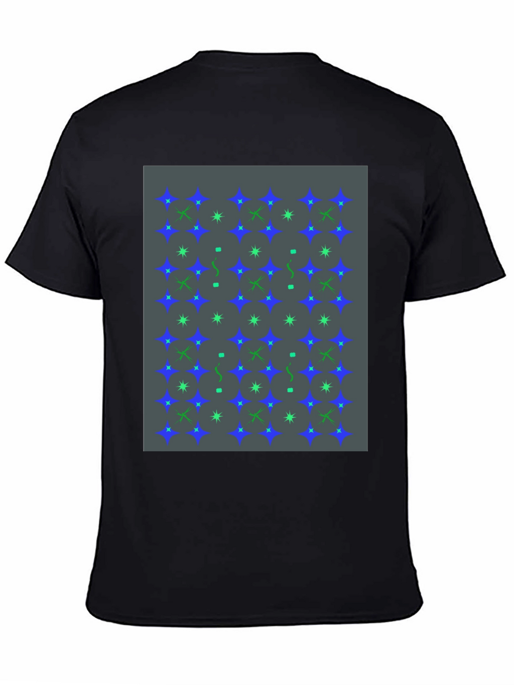 Star Pattern Black T-Shirt