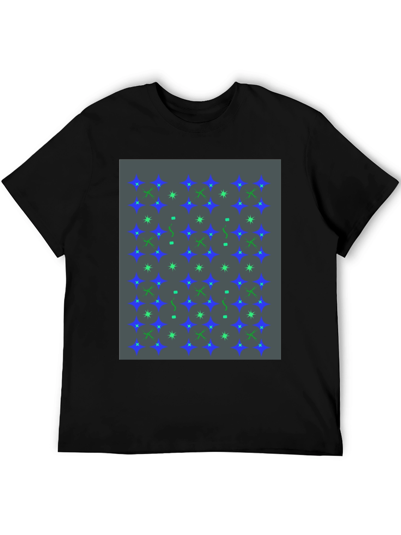 Star Pattern Black T-Shirt