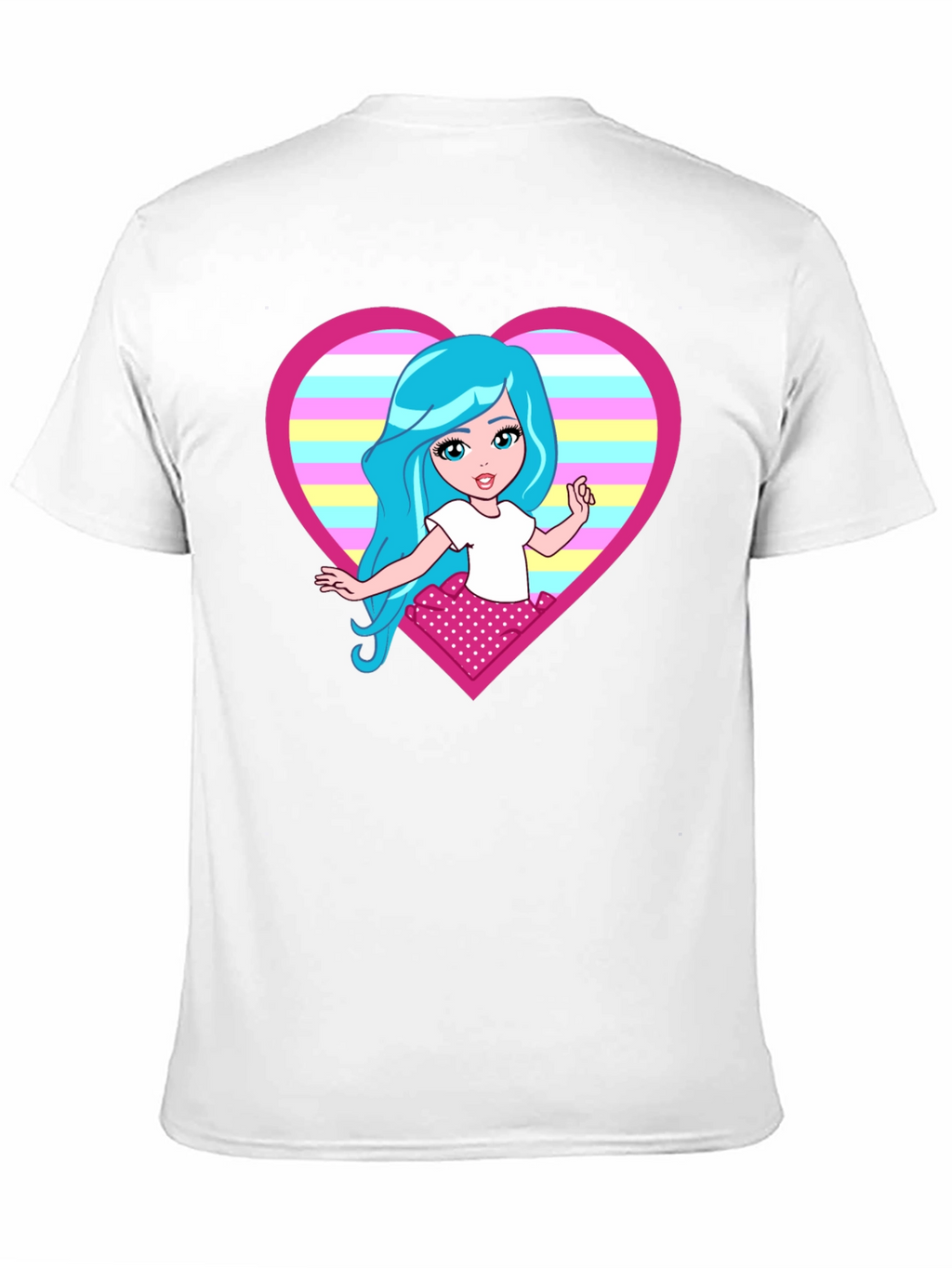 Cartoon Girl Heart T-Shirt