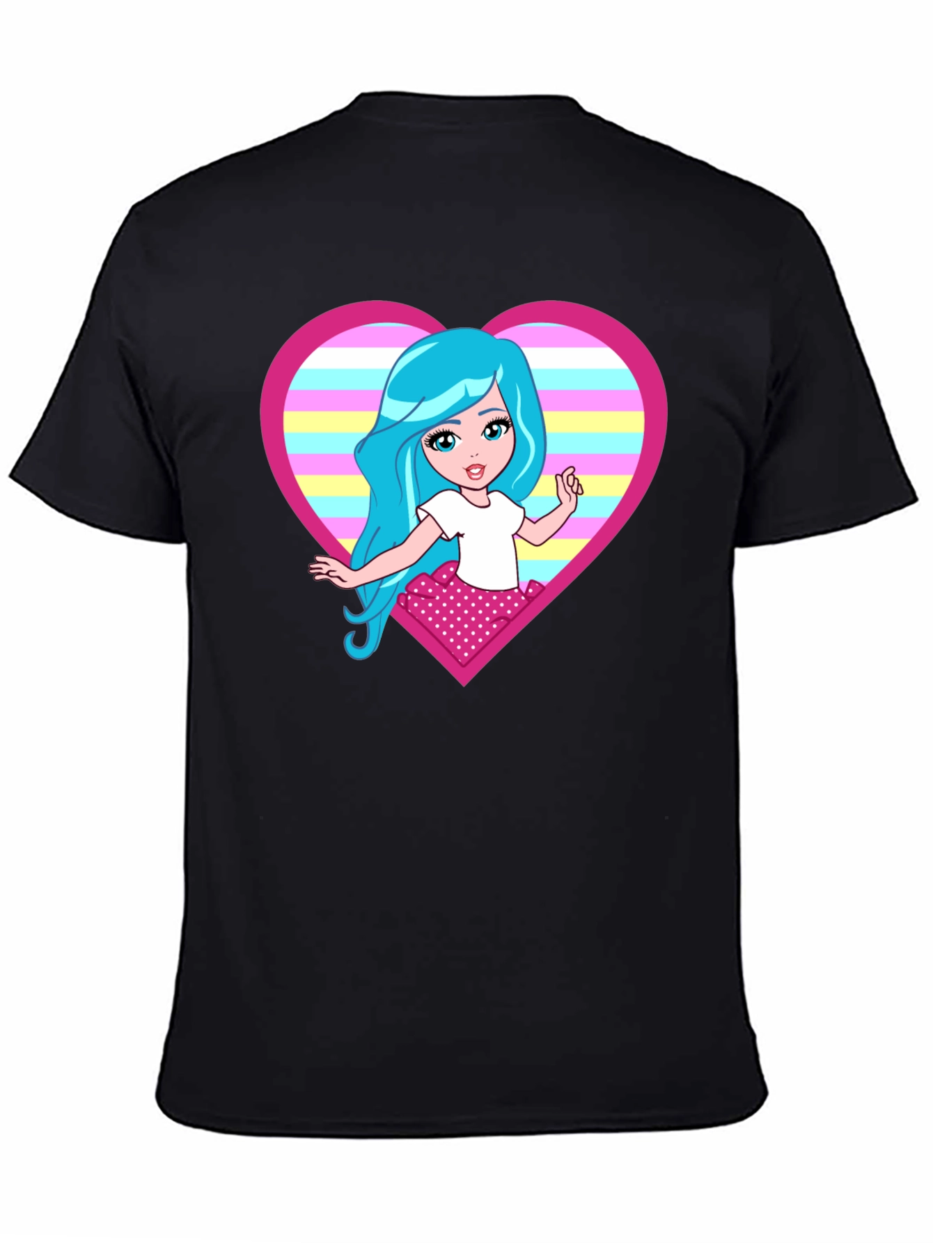 Cartoon Girl Heart T-Shirt