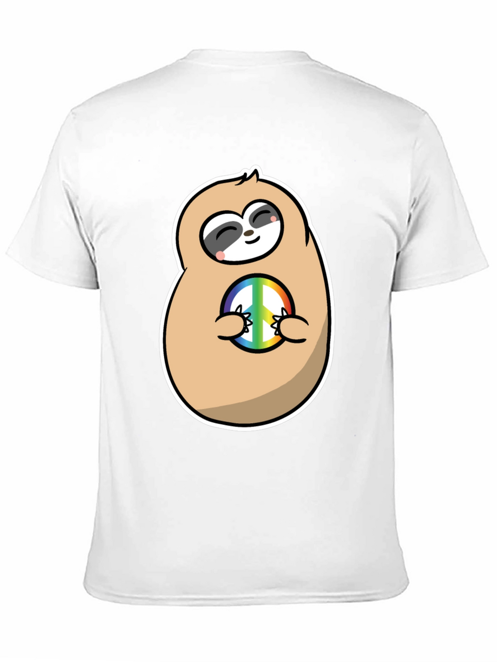 Peace Sloth Graphic Tee - Black Cotton T-Shirt