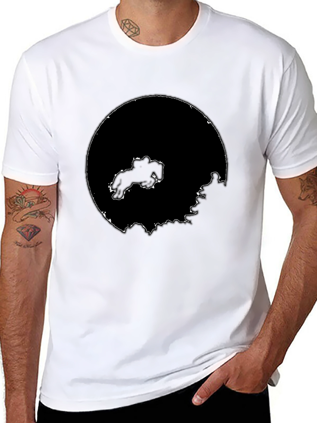 Abstract Graphic Black Tee