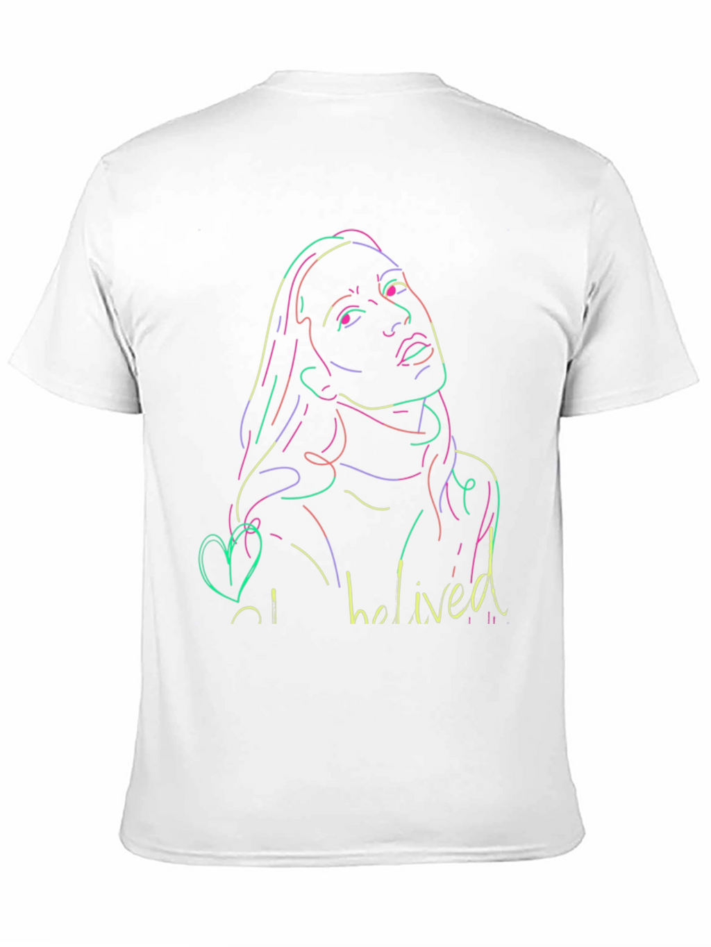 Neon Portrait Black T-Shirt - Casual Style