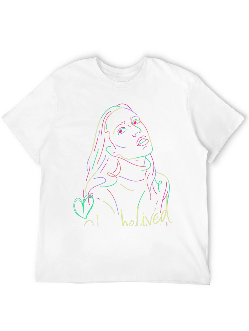Neon Portrait Black T-Shirt - Casual Style