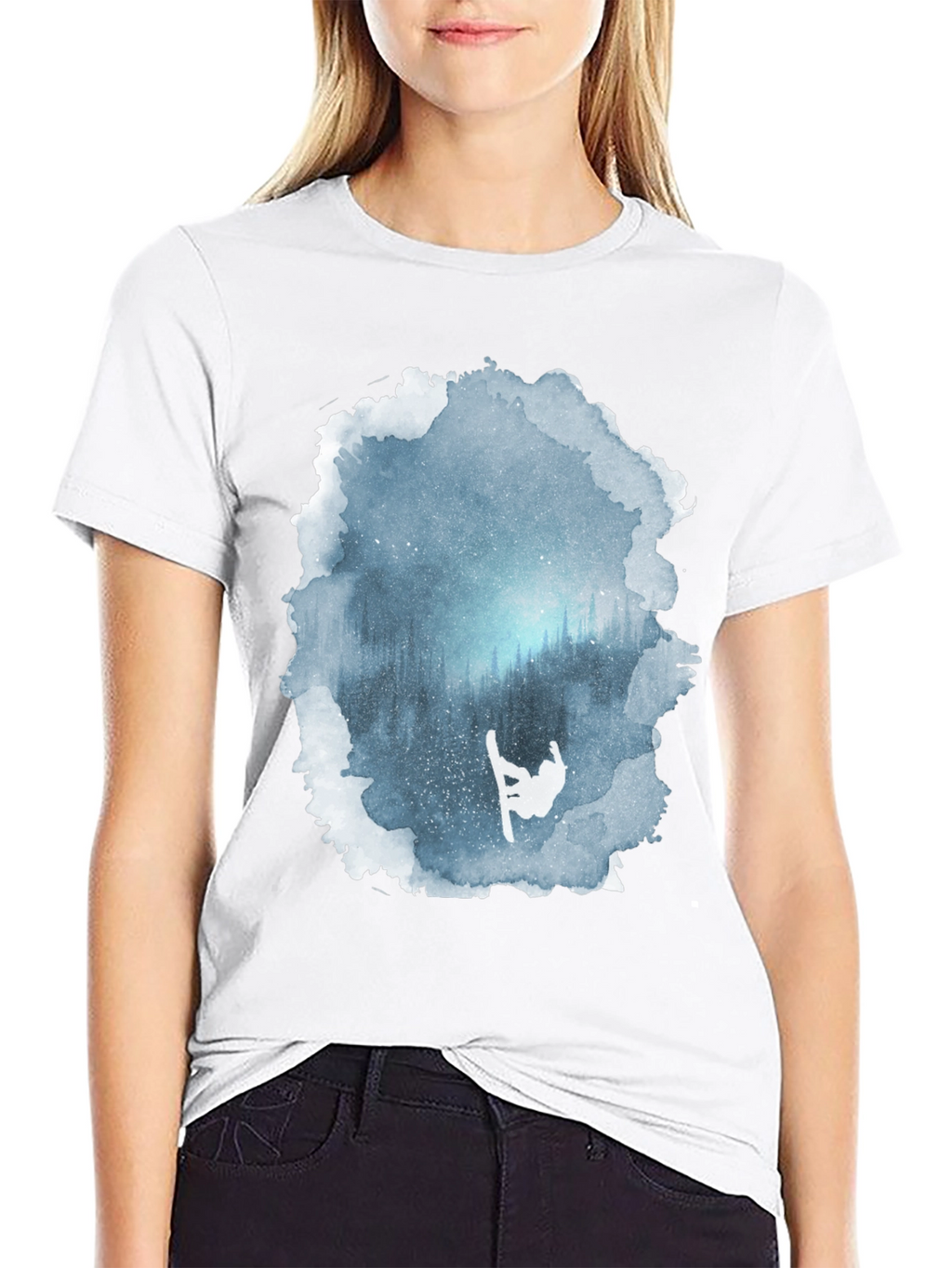 Winter Scene Snowboarder Graphic Tee