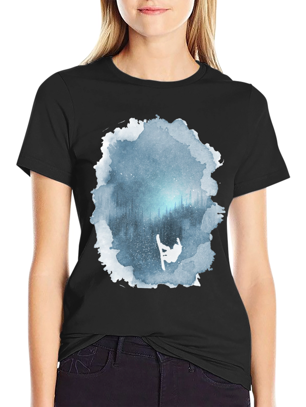 Winter Scene Snowboarder Graphic Tee