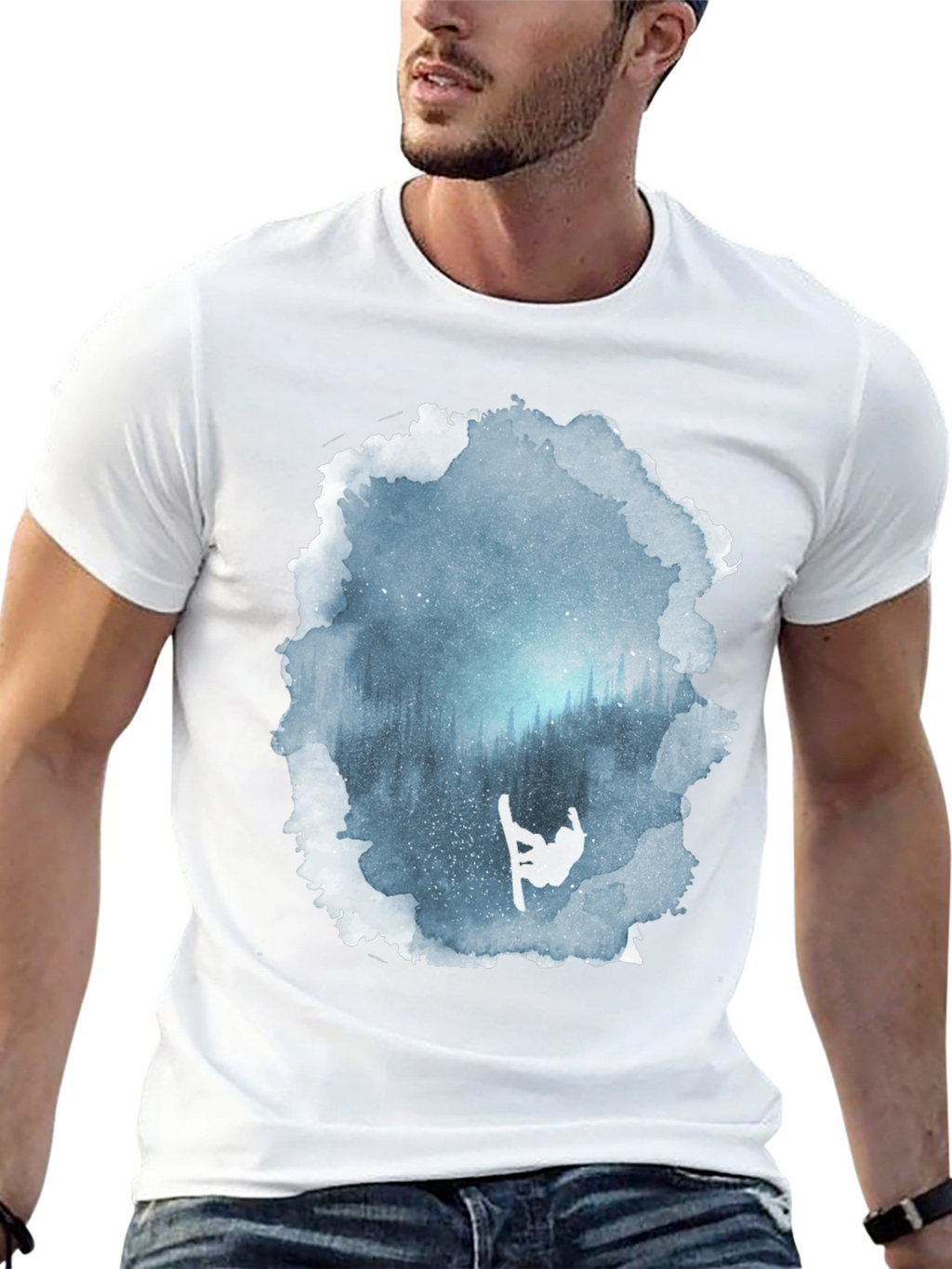 Winter Scene Snowboarder Graphic Tee