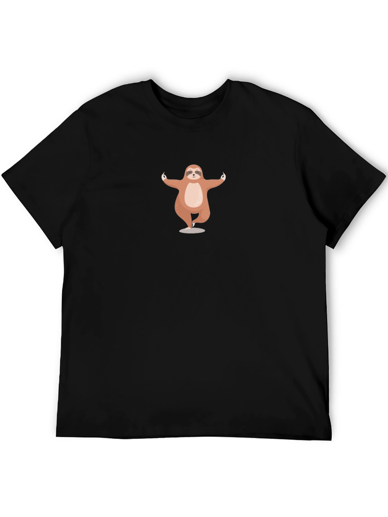 Yoga Sloth Tee - Black Casual T-Shirt