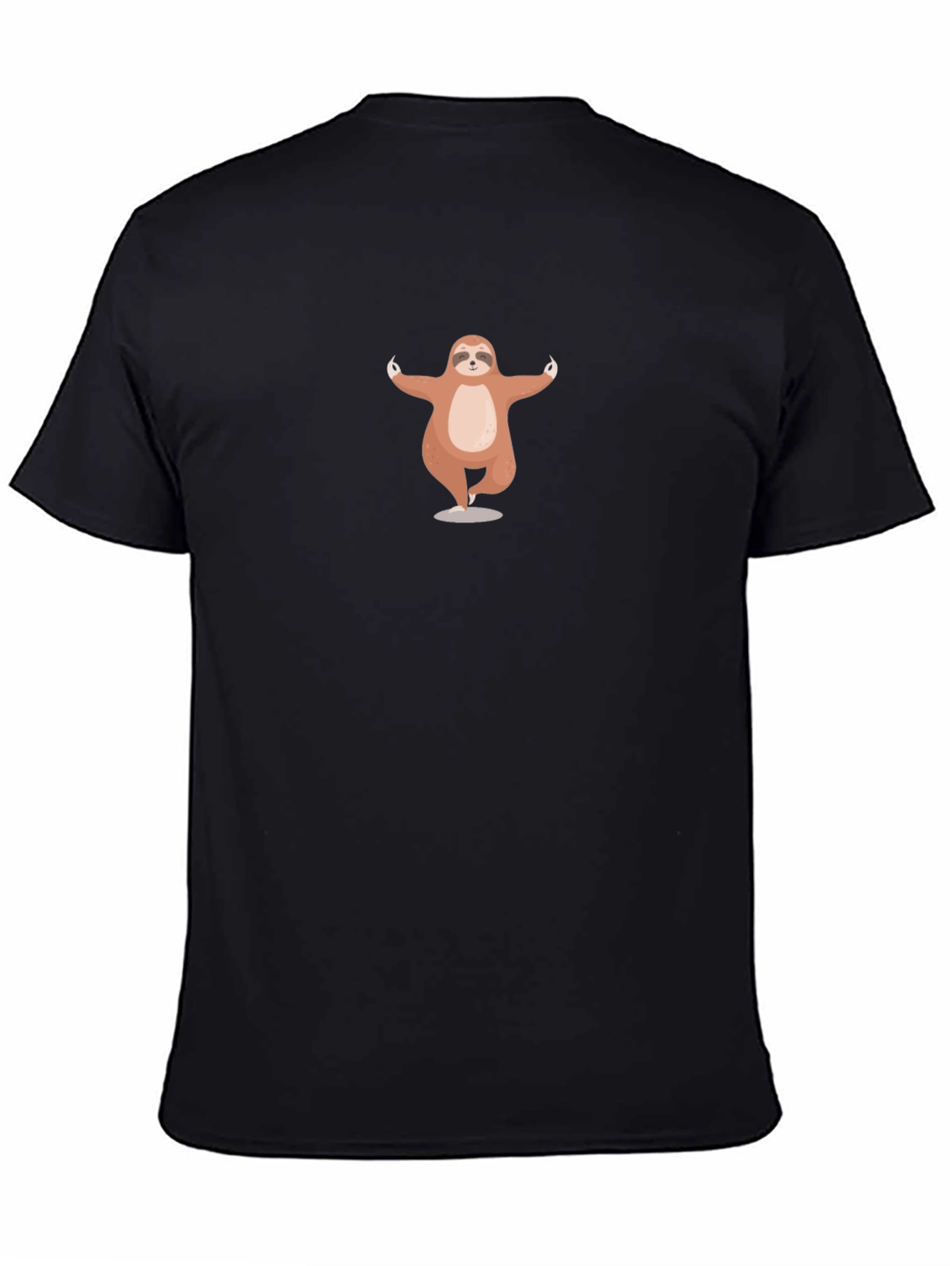 Yoga Sloth Tee - Black Casual T-Shirt