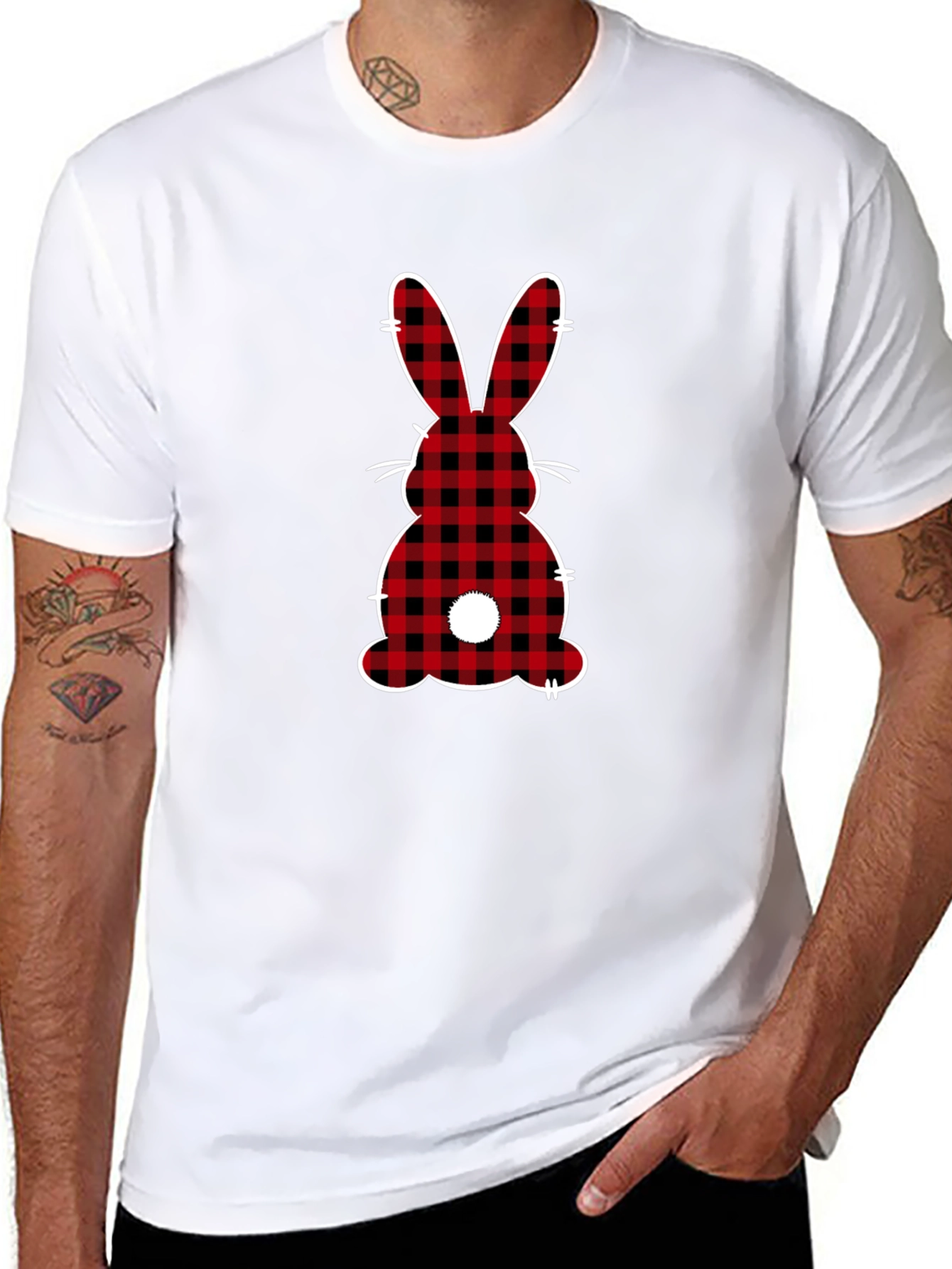 Red Plaid Bunny T-Shirt