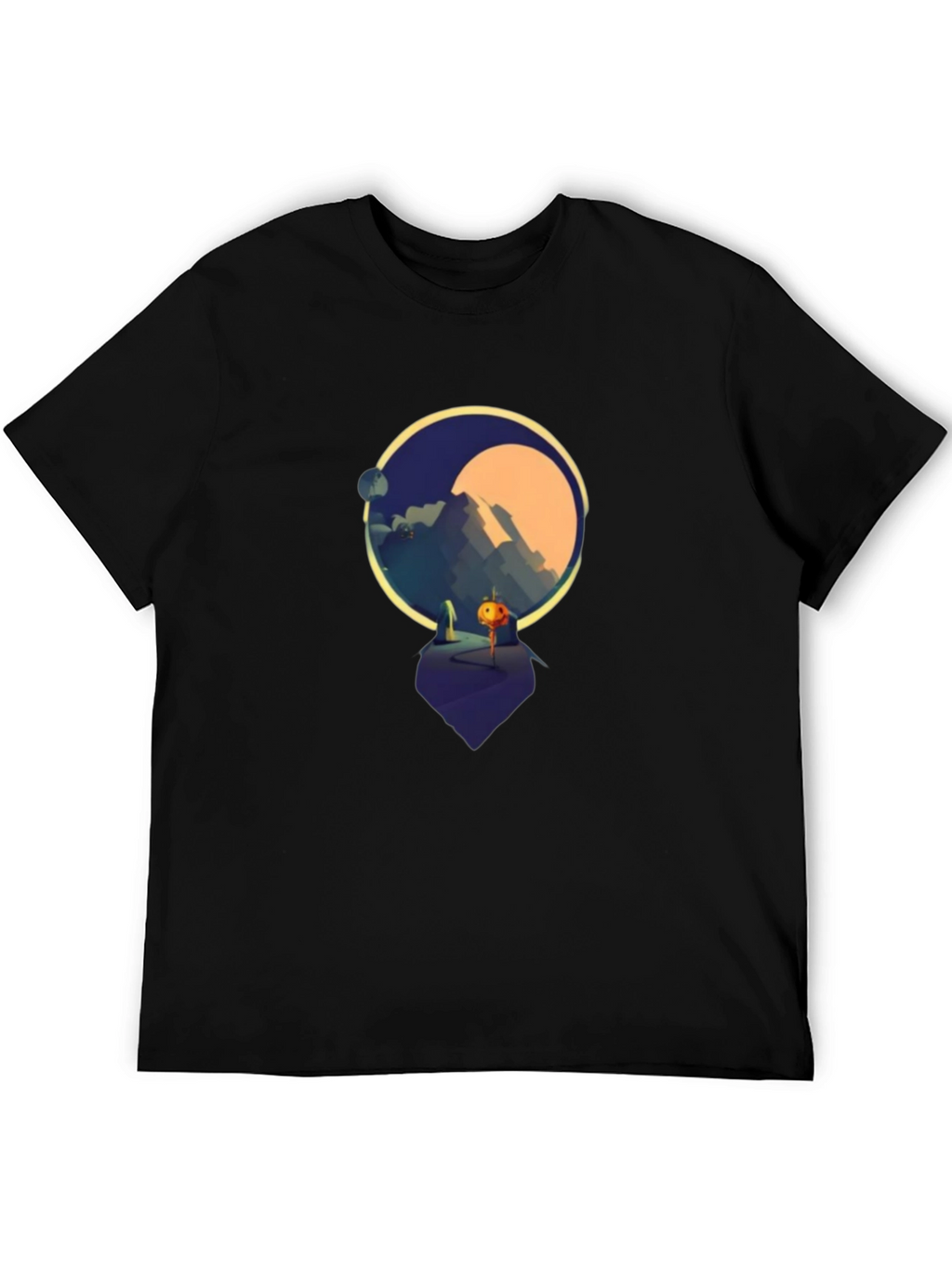 Geometric Landscape Graphic T-Shirt - Soft Cotton Blend