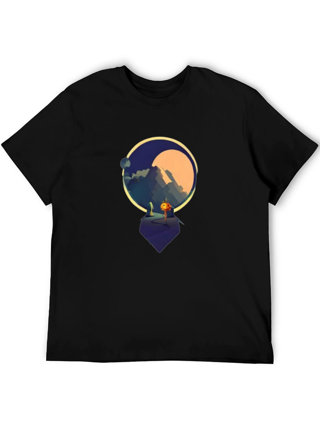 Geometric Landscape Graphic T-Shirt - Soft Cotton Blend