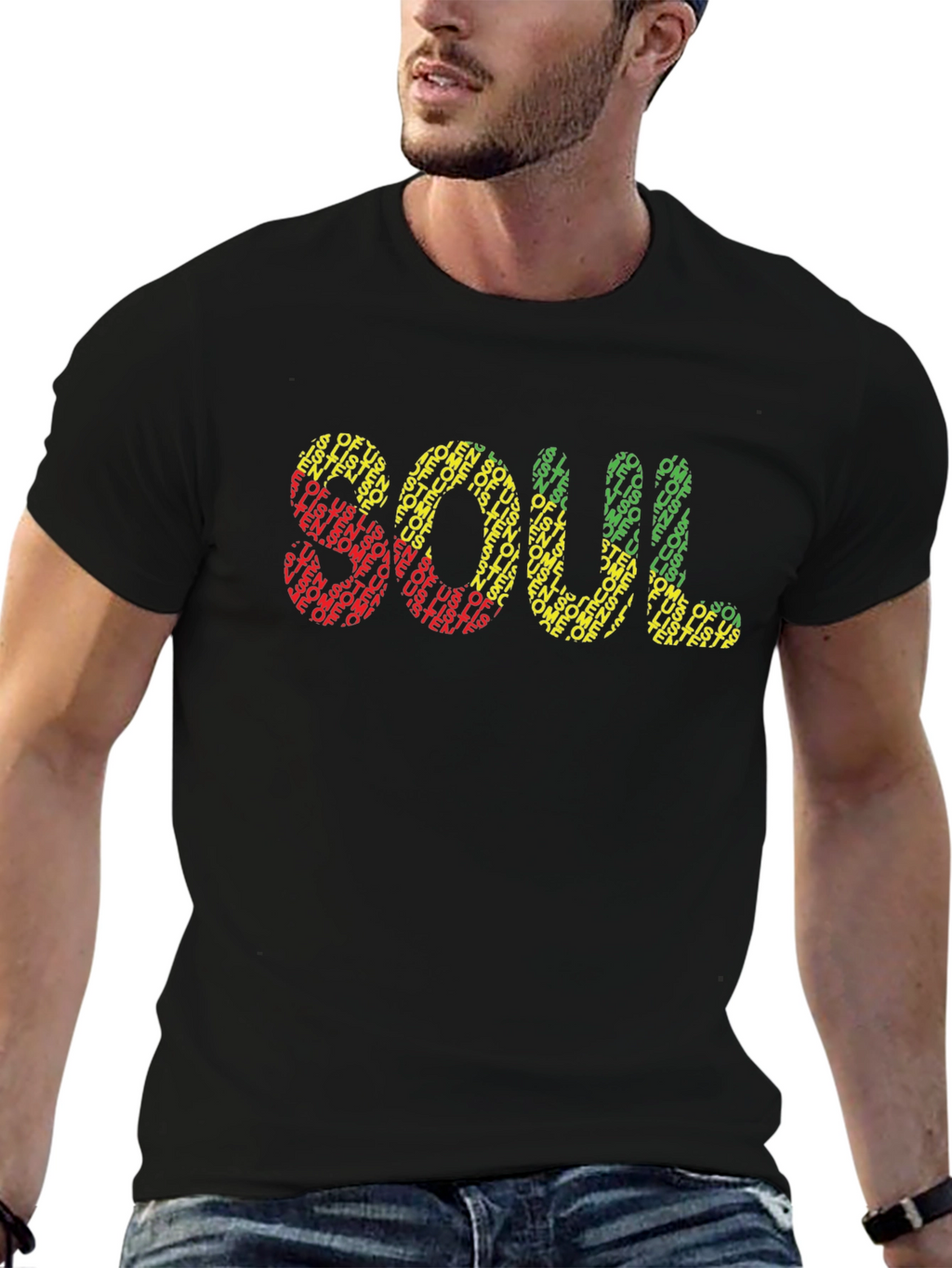 Soul Graphic Print Black T-Shirt