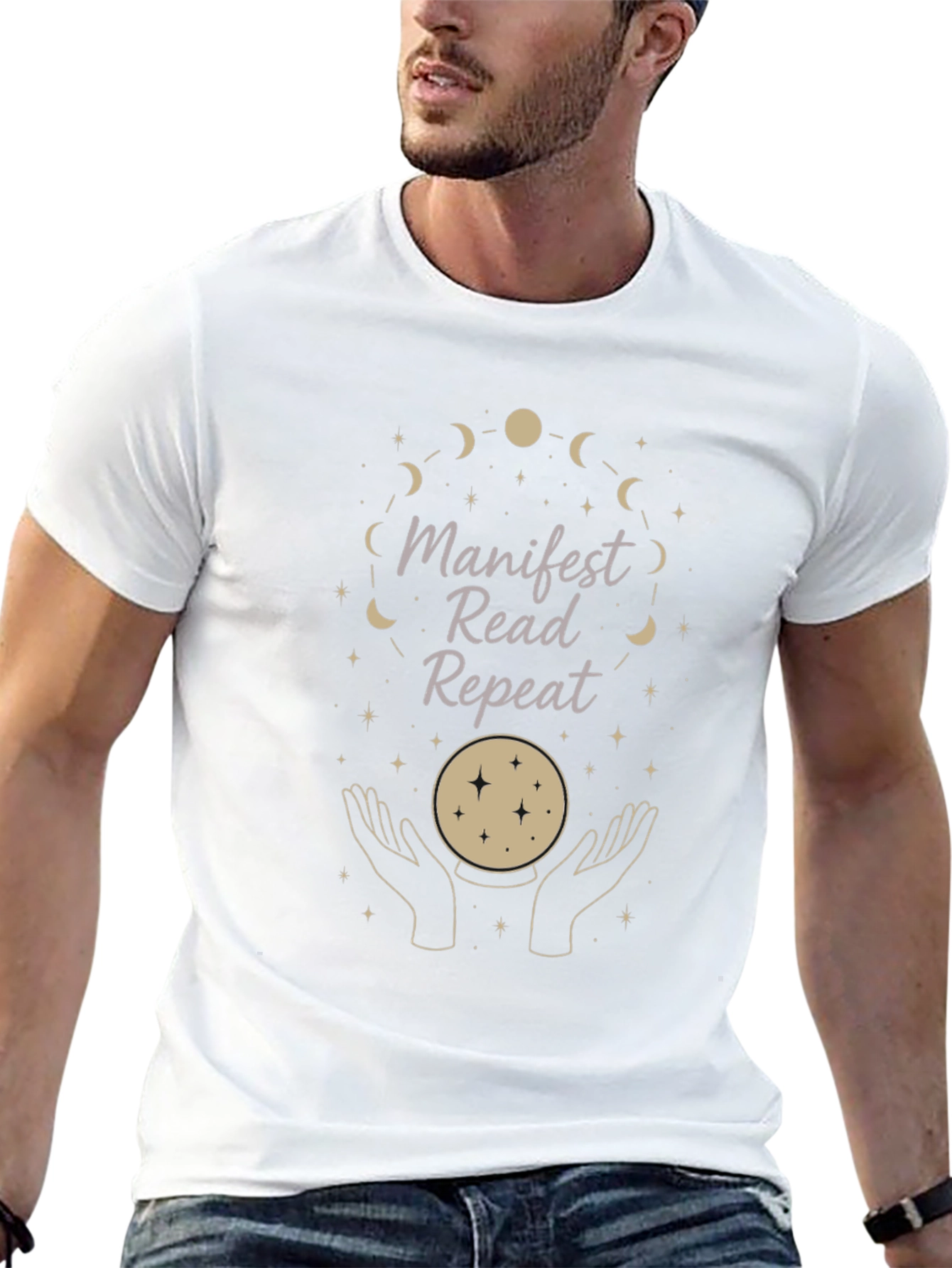 Manifest Read Repeat Graphic Tee - Stylish Spiritual Shirt