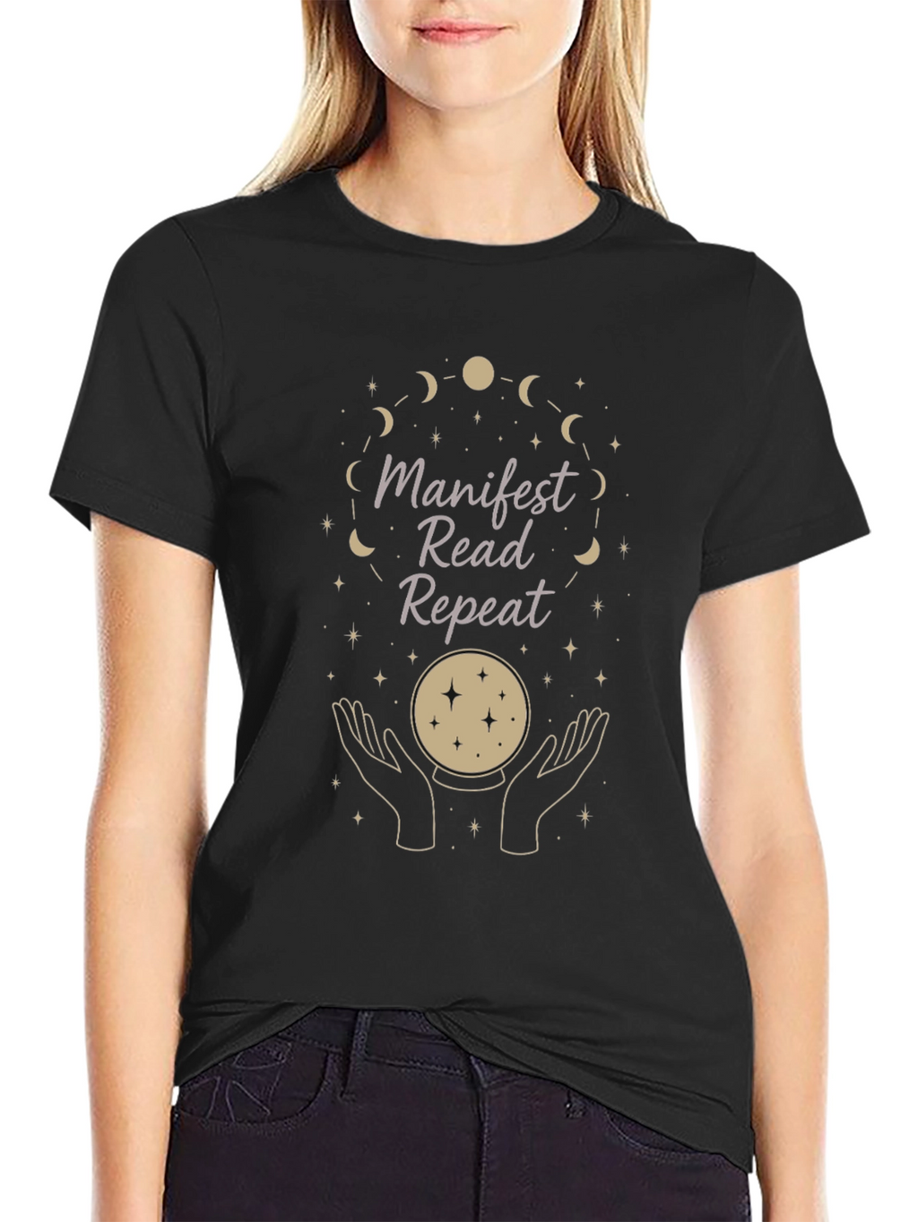 Manifest Read Repeat Graphic Tee - Stylish Spiritual Shirt