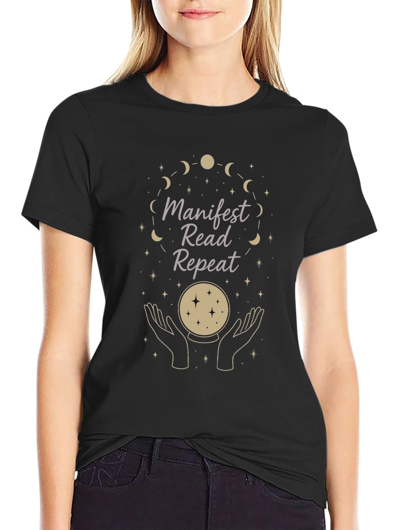 Manifest Read Repeat Graphic Tee - Stylish Spiritual Shirt
